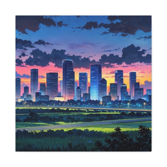 Houston Skyline Sunset Wall Art & Canvas Prints