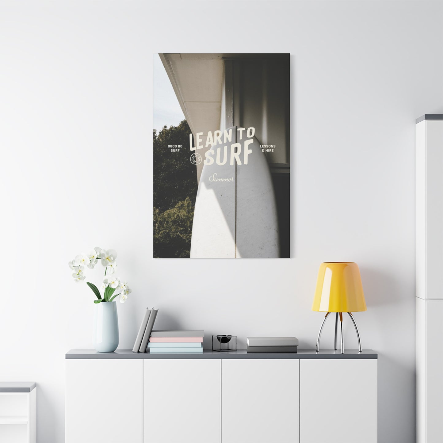 Learn To Surf Poster Wall Art & Canvas Prints