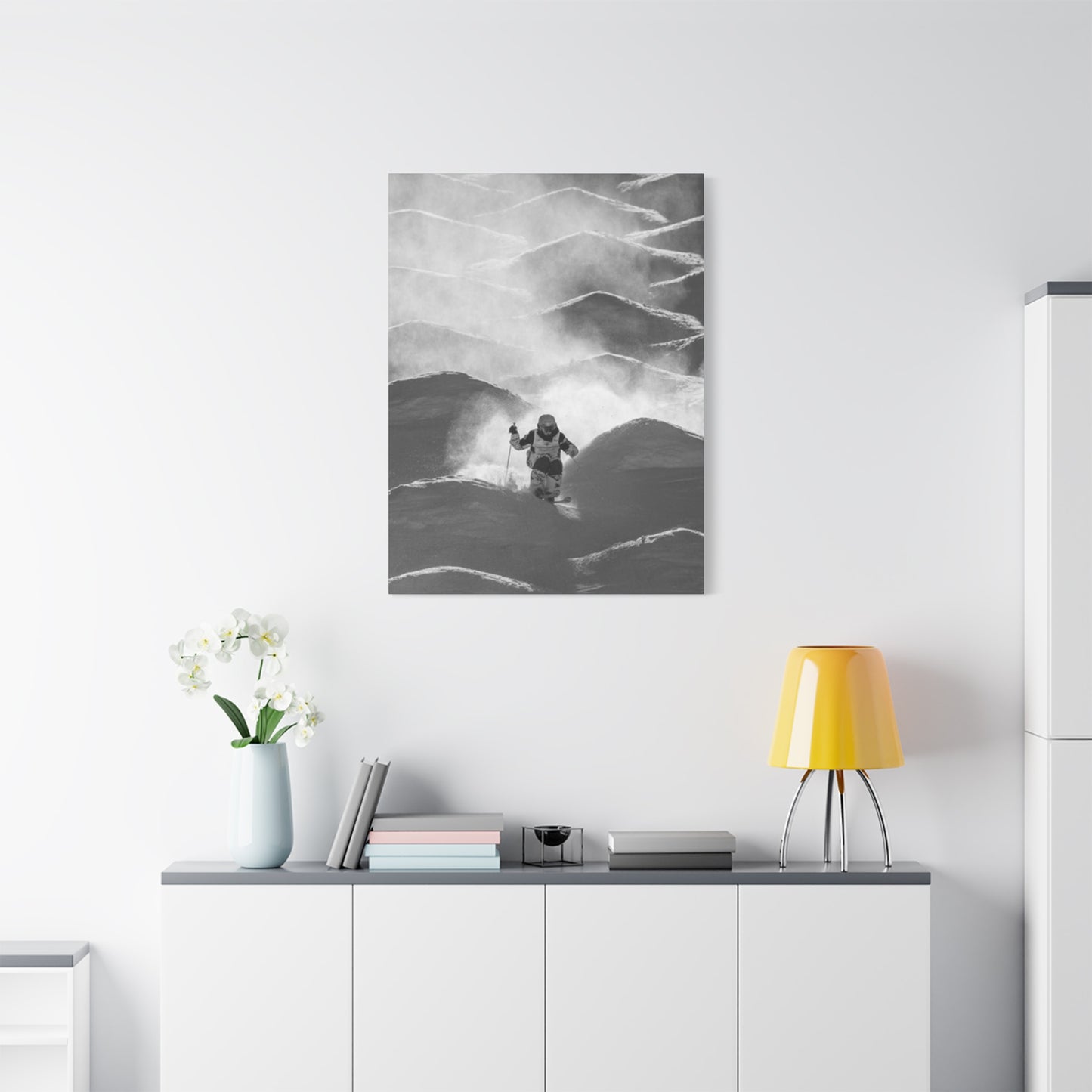 Black & White Skiing Poster Wall Art & Canvas Prints
