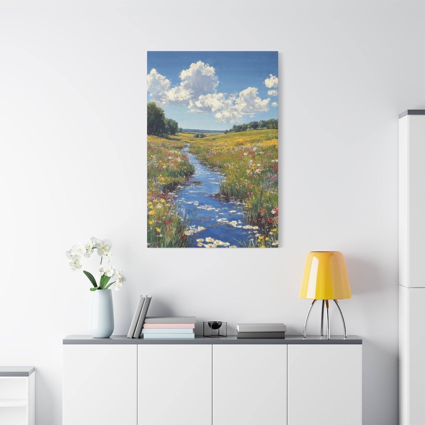Blue Water Green Fields Colorful Wall Art & Canvas Prints