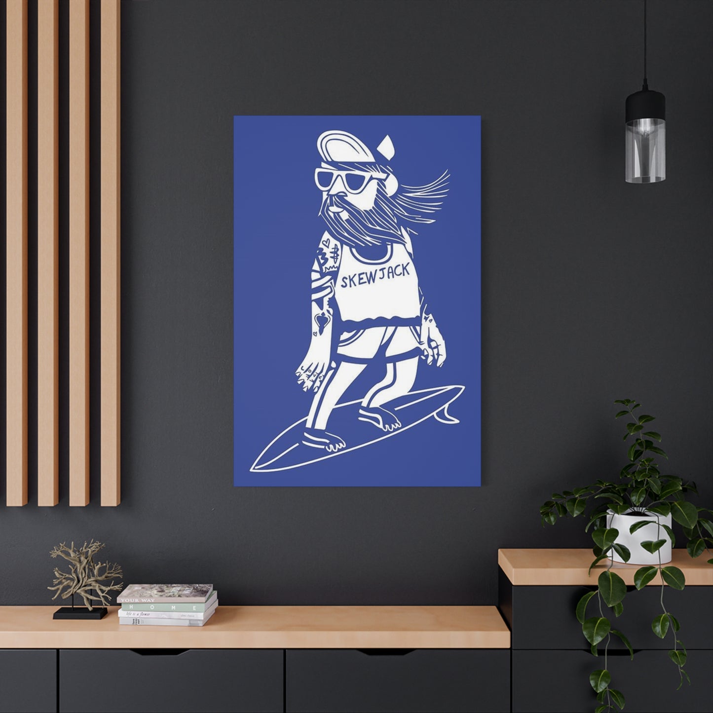 Cartoon Surfing Graffiti Poster Wall Art & Canvas Prints