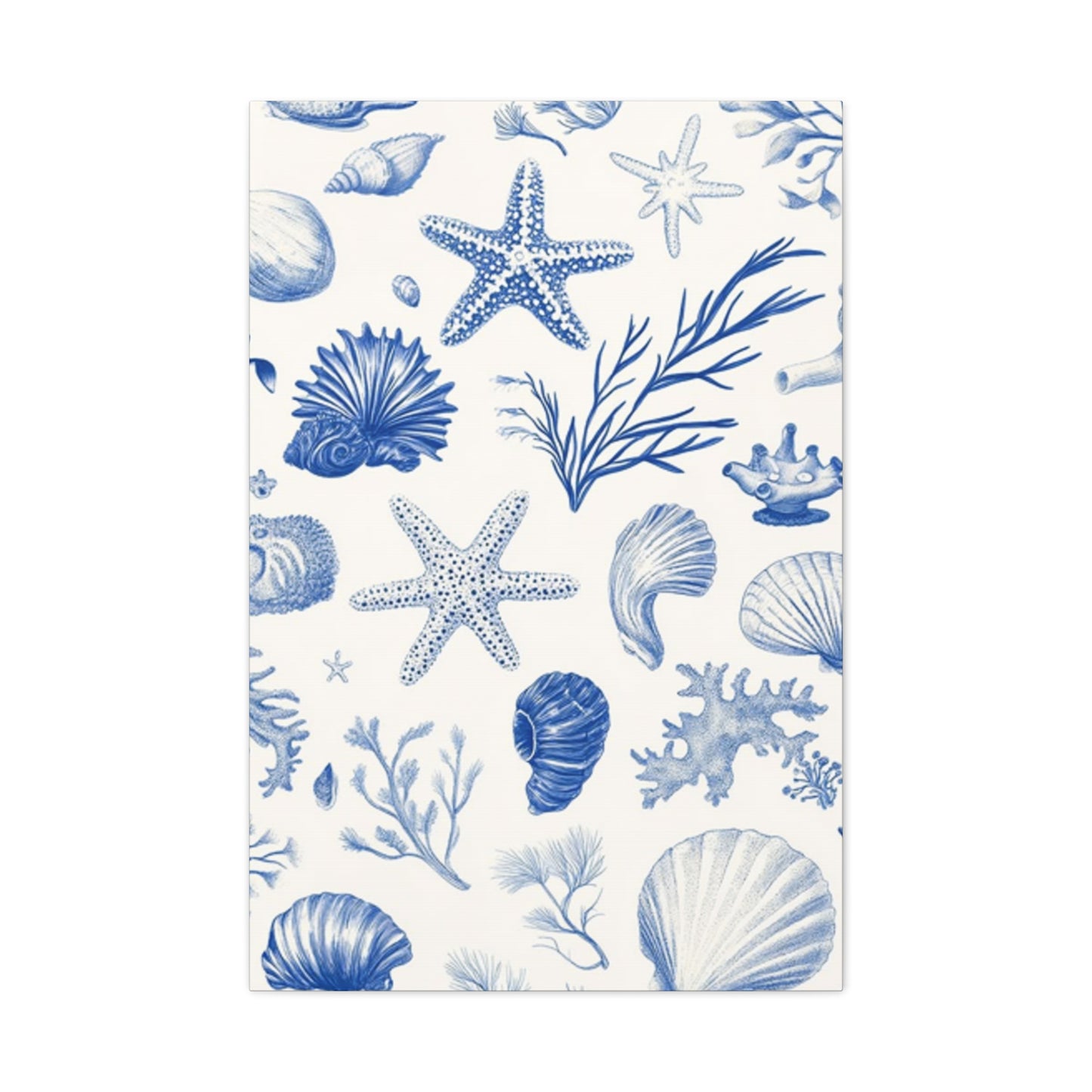 Beautiful Blue Shell Shapes Wall Art & Canvas Prints