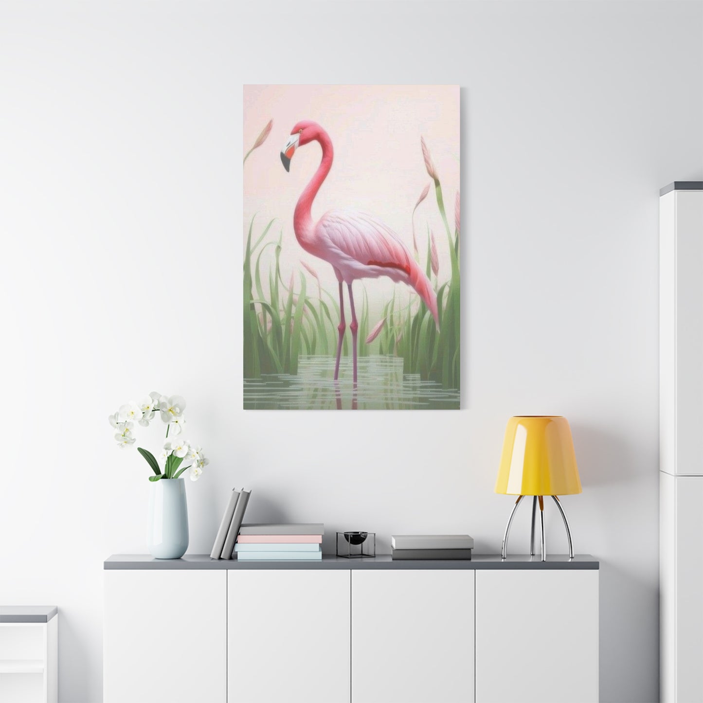 Flamingo Water Grass Wall Art & Canvas Prints