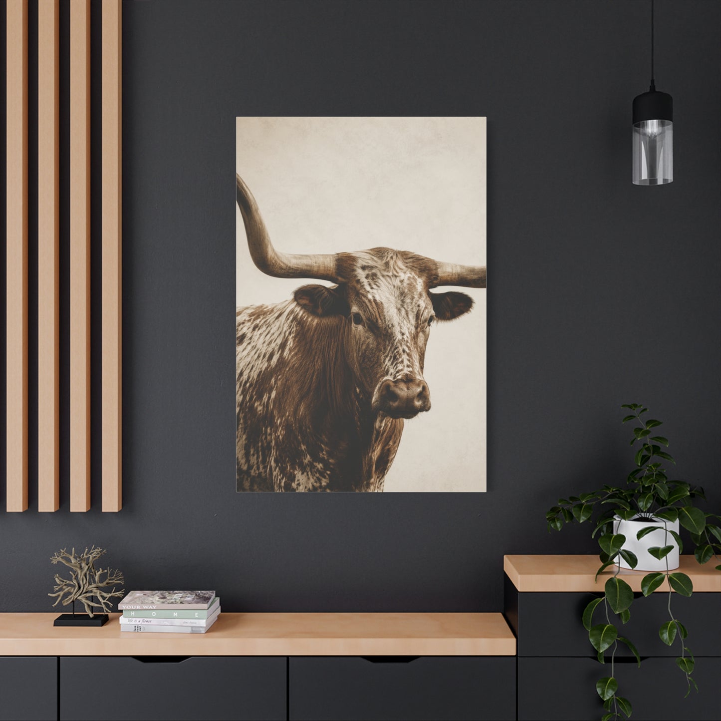 Texas Longhorn Heritage Portrait Wall Art & Canvas Print