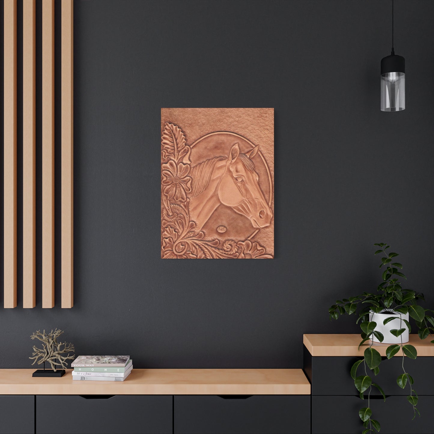 Horse Pattern On Leather Wall Art & Canvas Prints