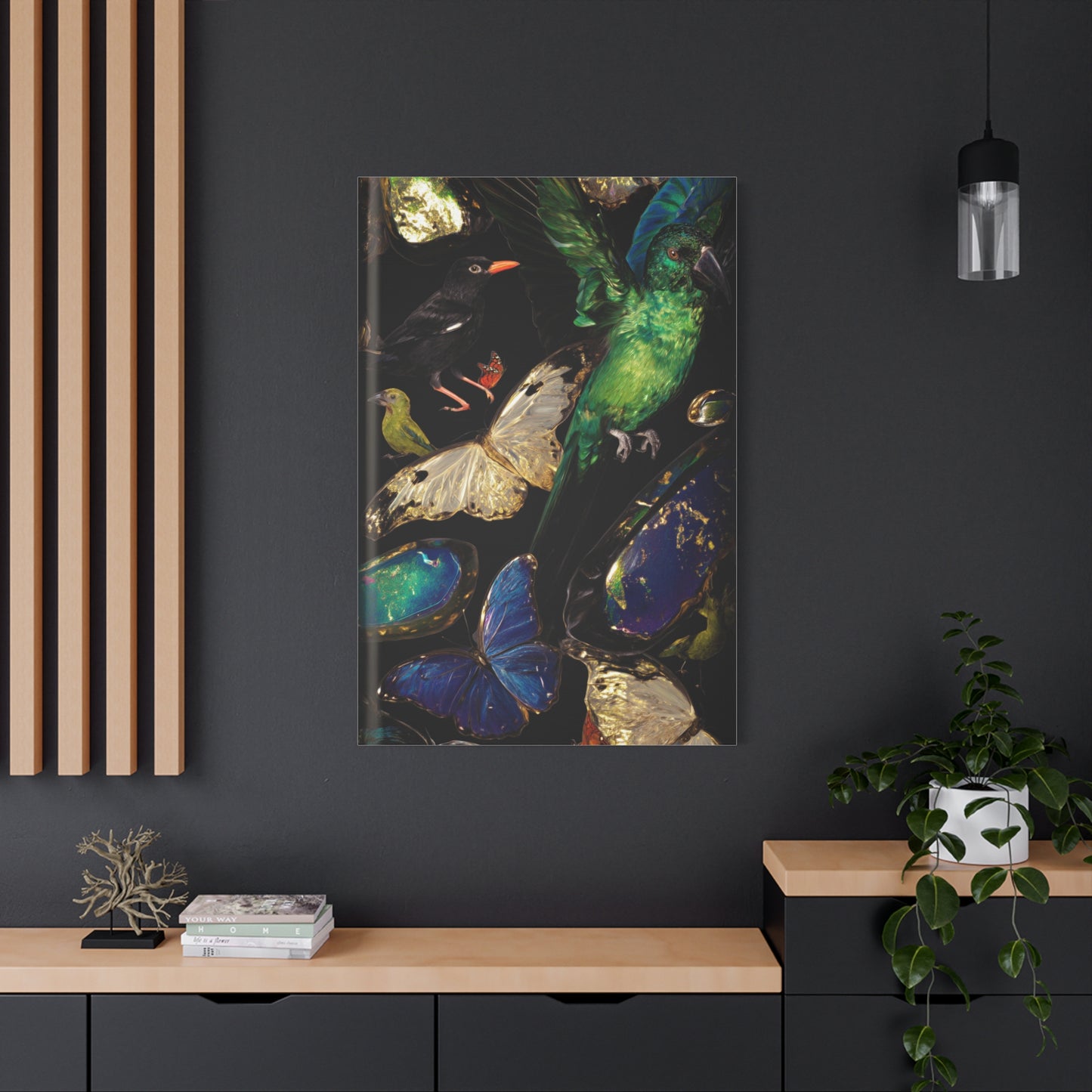 Jewel Tone Birds and Butterflies Wall Art & Canvas Print