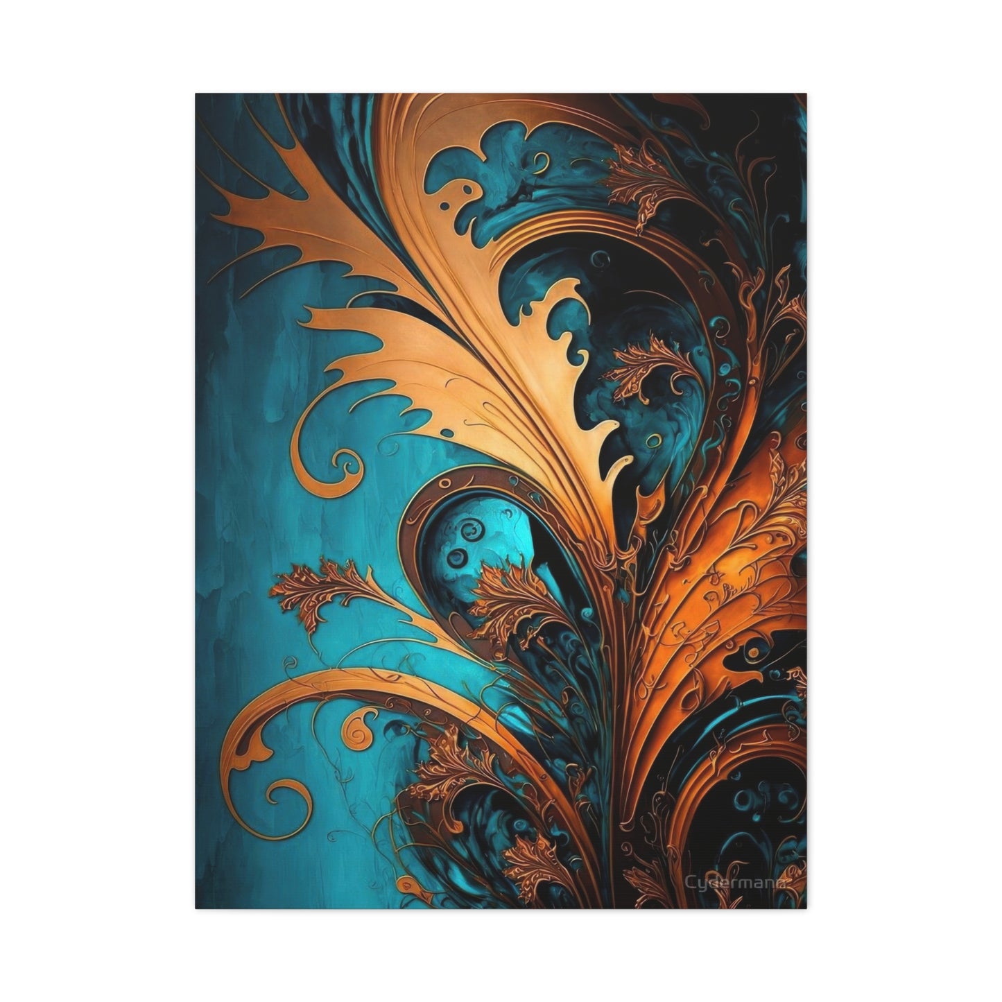 Teal and Gold Harmony Wall Art & Canvas Prints
