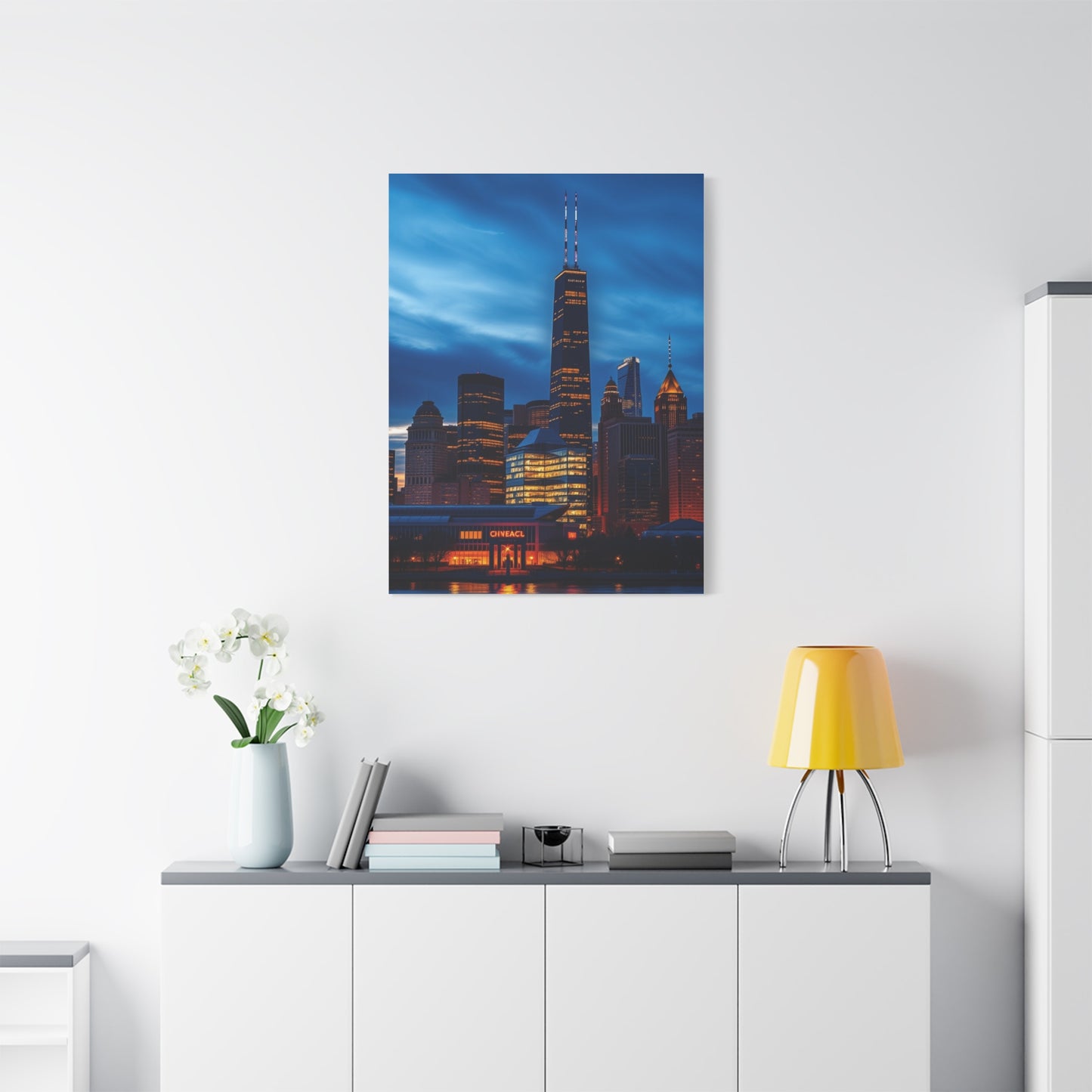 Chicago Skylines Art Canvas Art 4 Wall Art & Canvas Print
