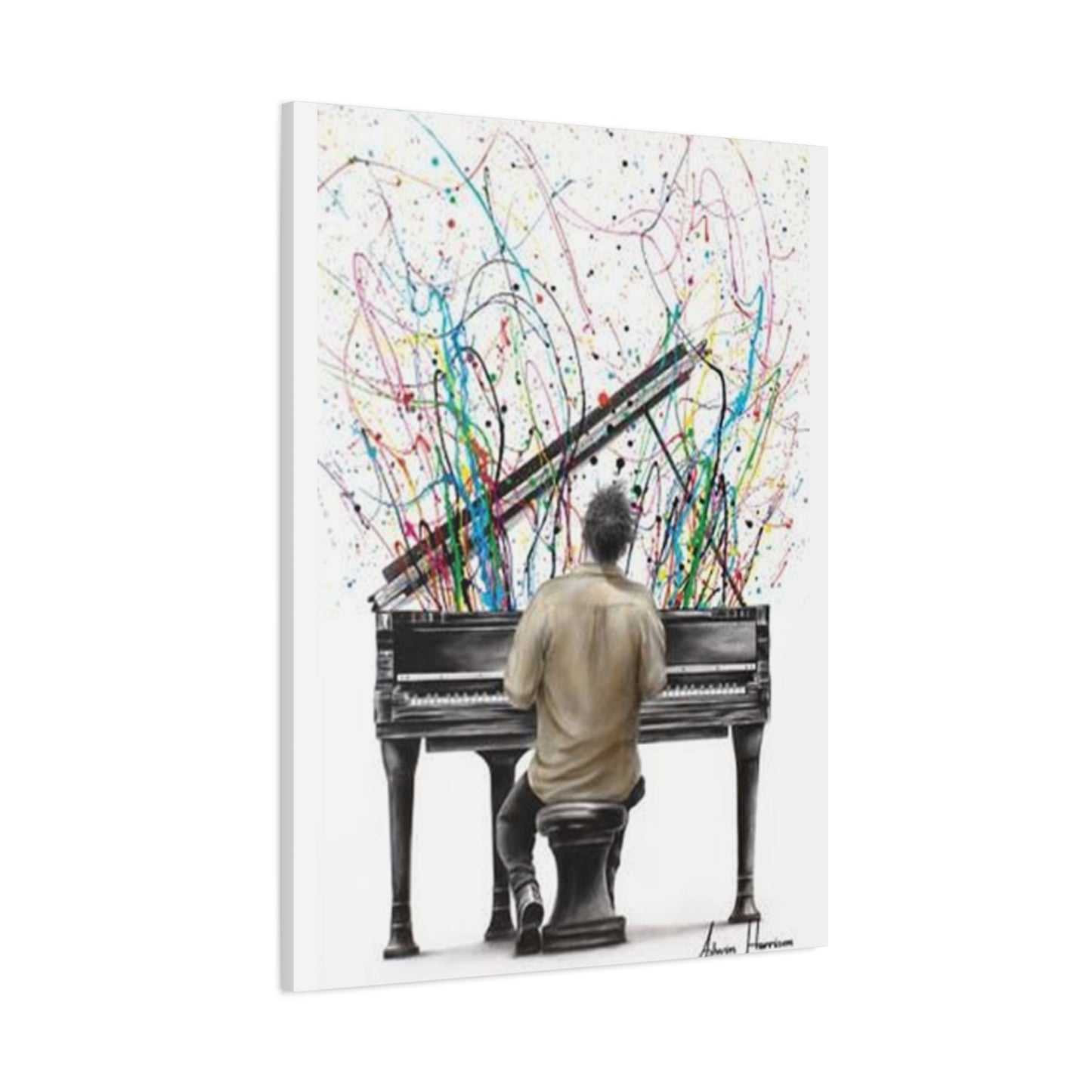 Artist Playing Piano Painting Wall Art & Canvas Prints