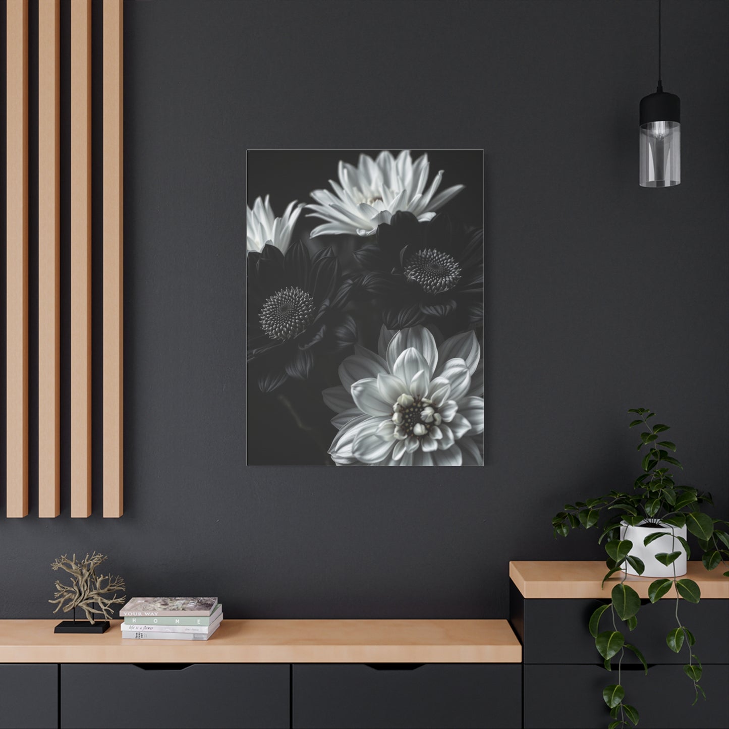 Monochrome Bloom Elegance Wall Art & Canvas Print