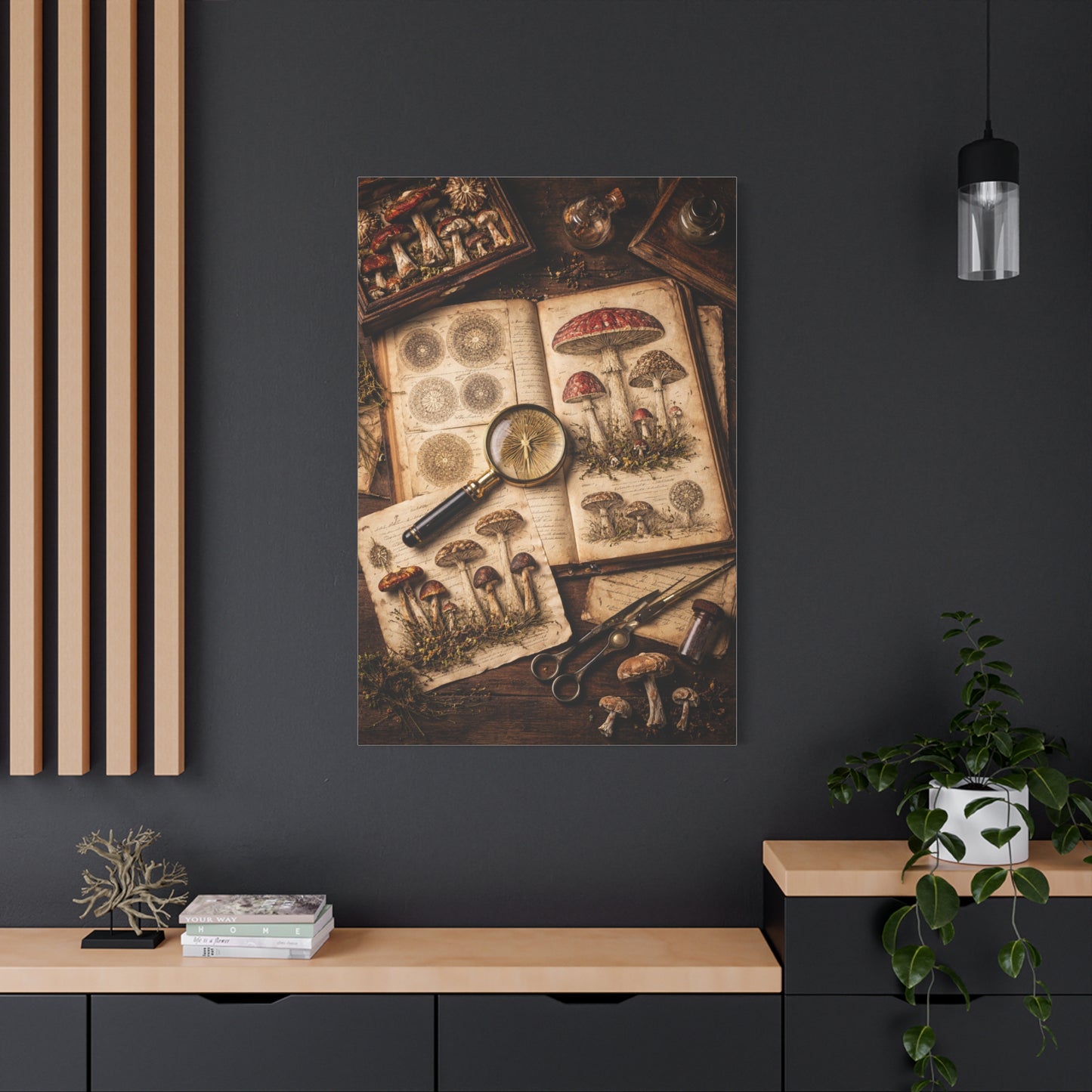 Cabinet-of-Curiosities Mushroom Study Wall Art & Canvas Print