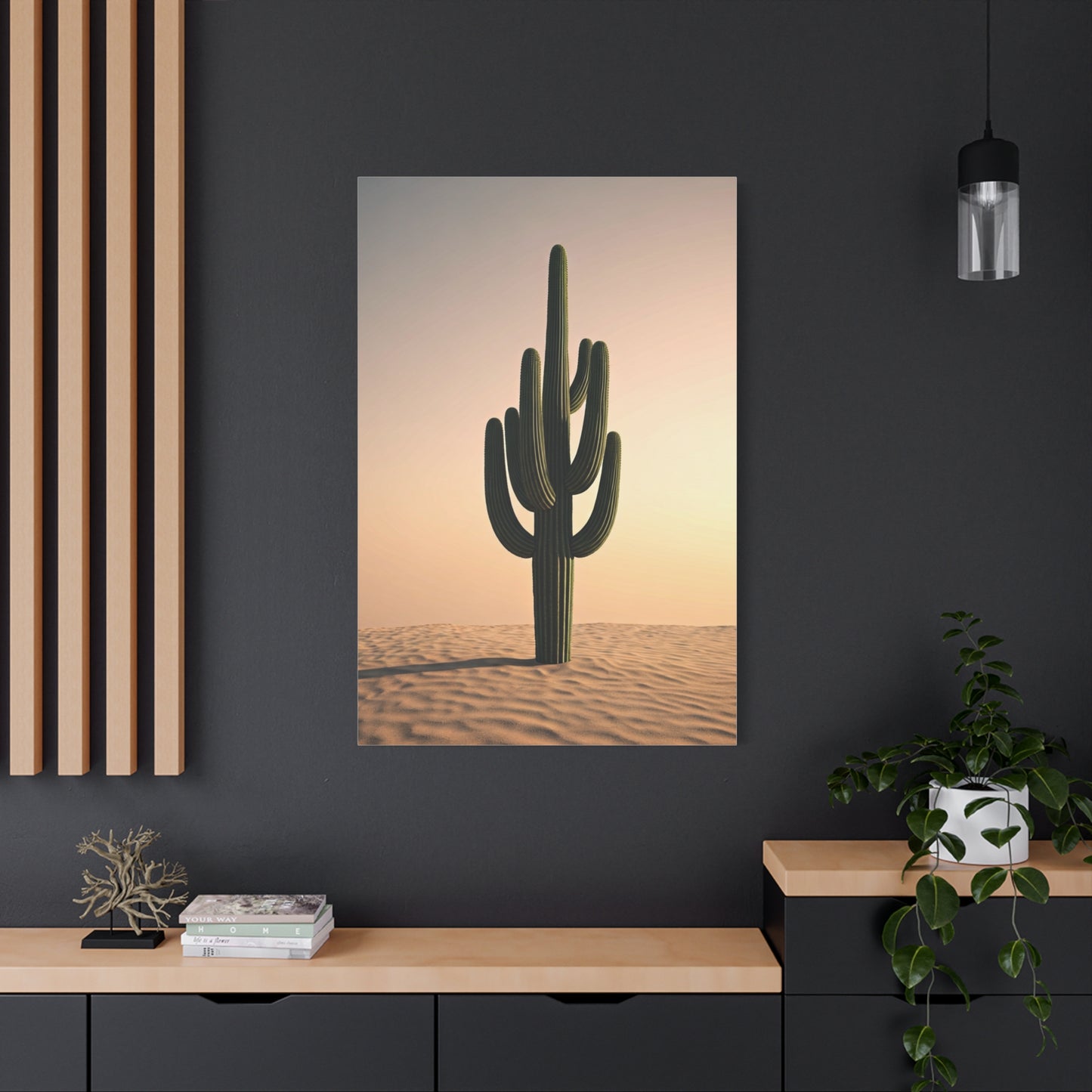 Minimalist Saguaro Desert Sunset Wall Art & Canvas Prints