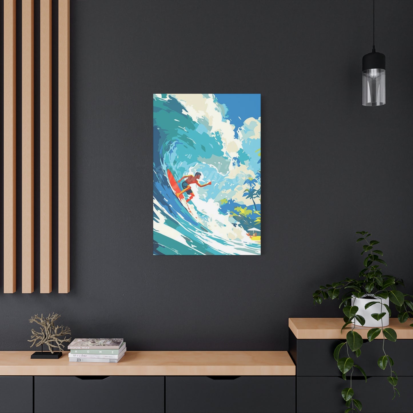 Wave Surfing Abstract Poster Wall Art & Canvas Prints