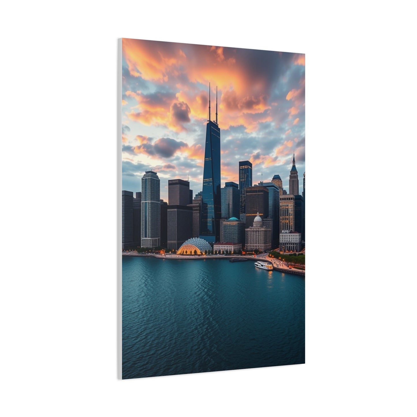 Chicago Skylines Art Canvas Art 7 Wall Art & Canvas Print