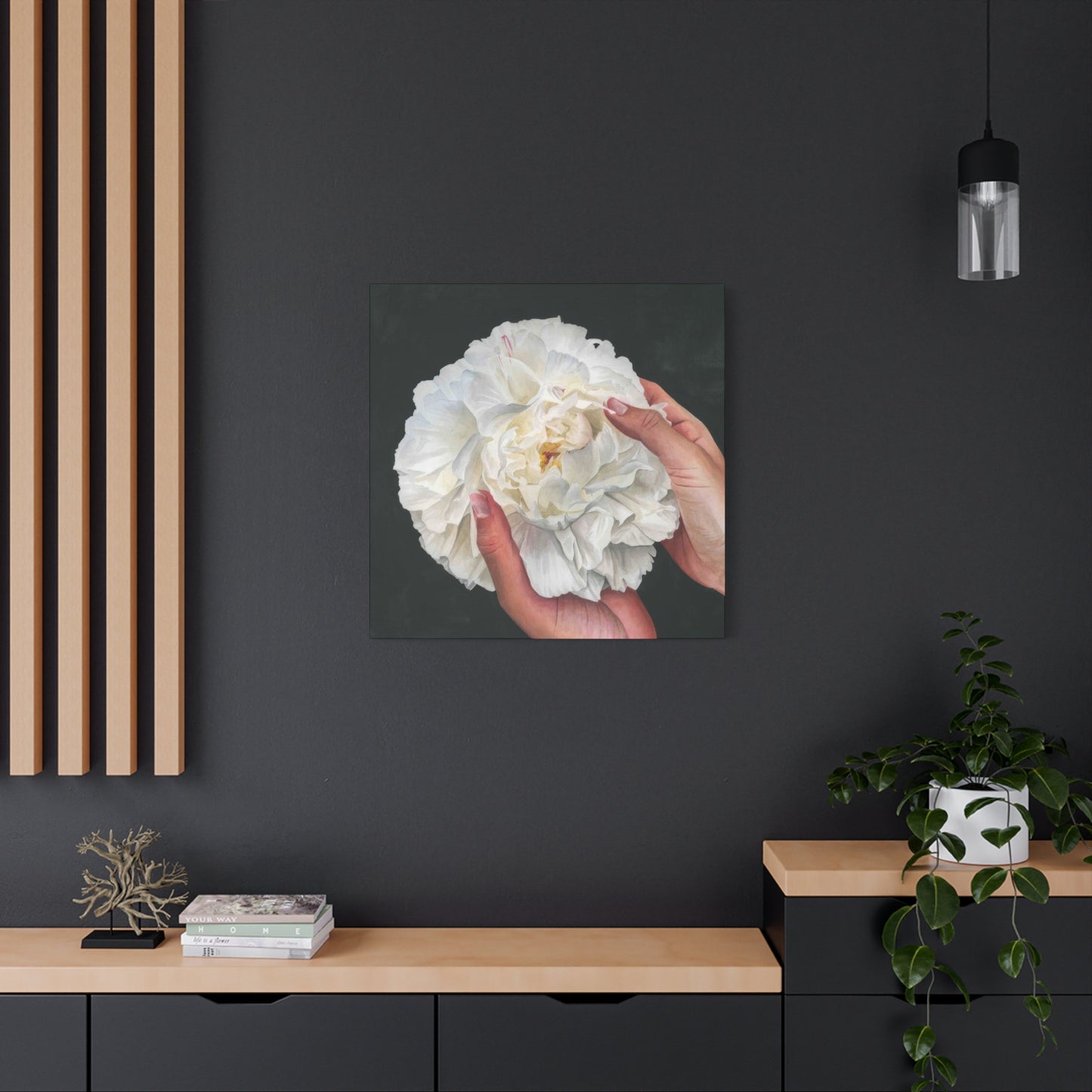 Grace Popp Holding White Flower Wall Art & Canvas Prints