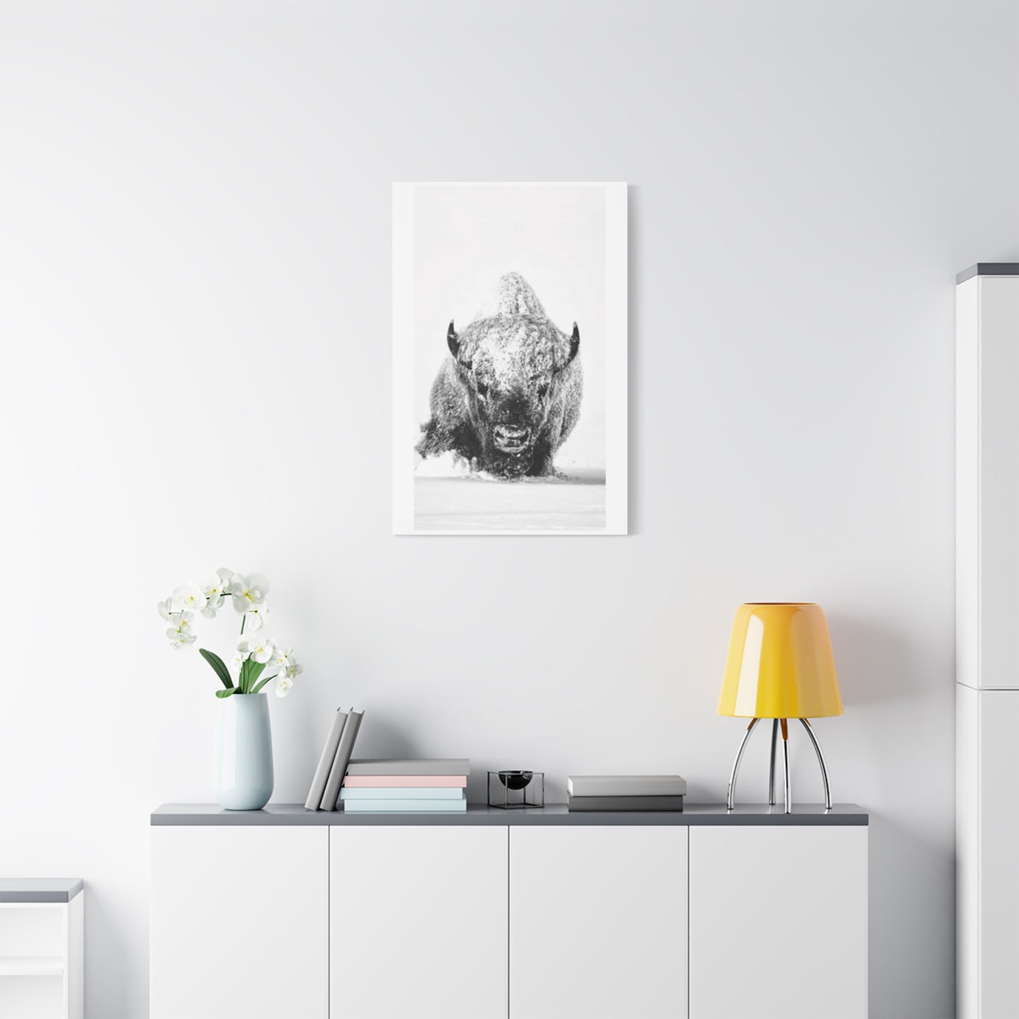 Snowy Bull Wall Art & Canvas Prints