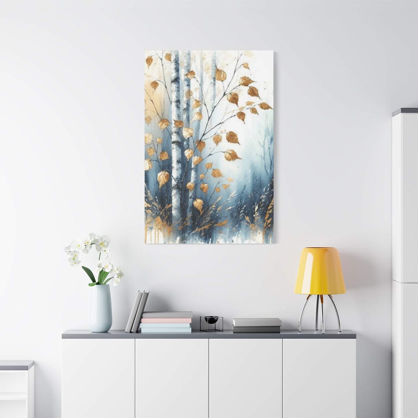 Birch Tree Trunk and Leaves Wall Art & Canvas Prints