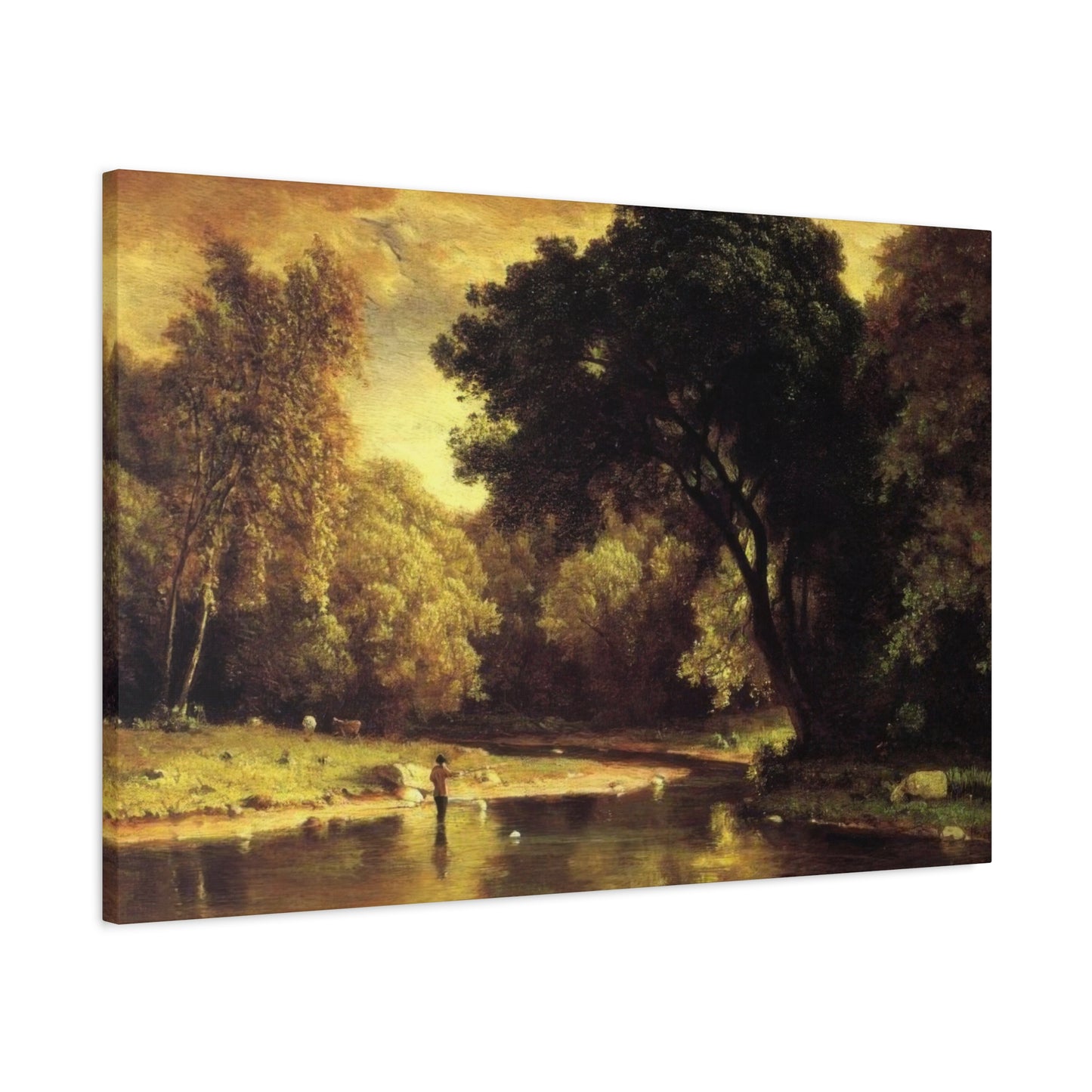 Fisherman In A Stream George Inness Wall Art & Canvas Prints