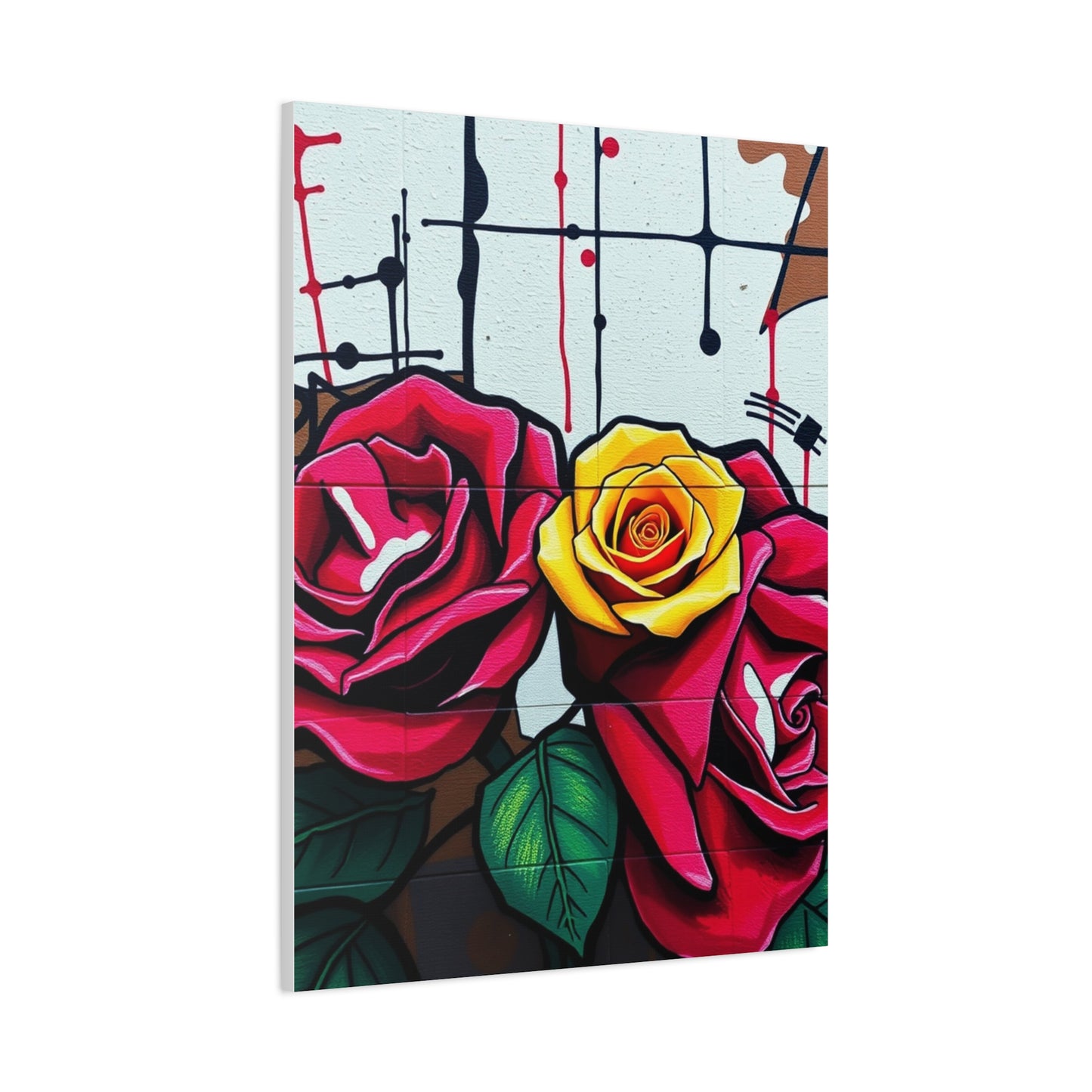 Graffiti Rose Splendor Wall Art & Canvas Print