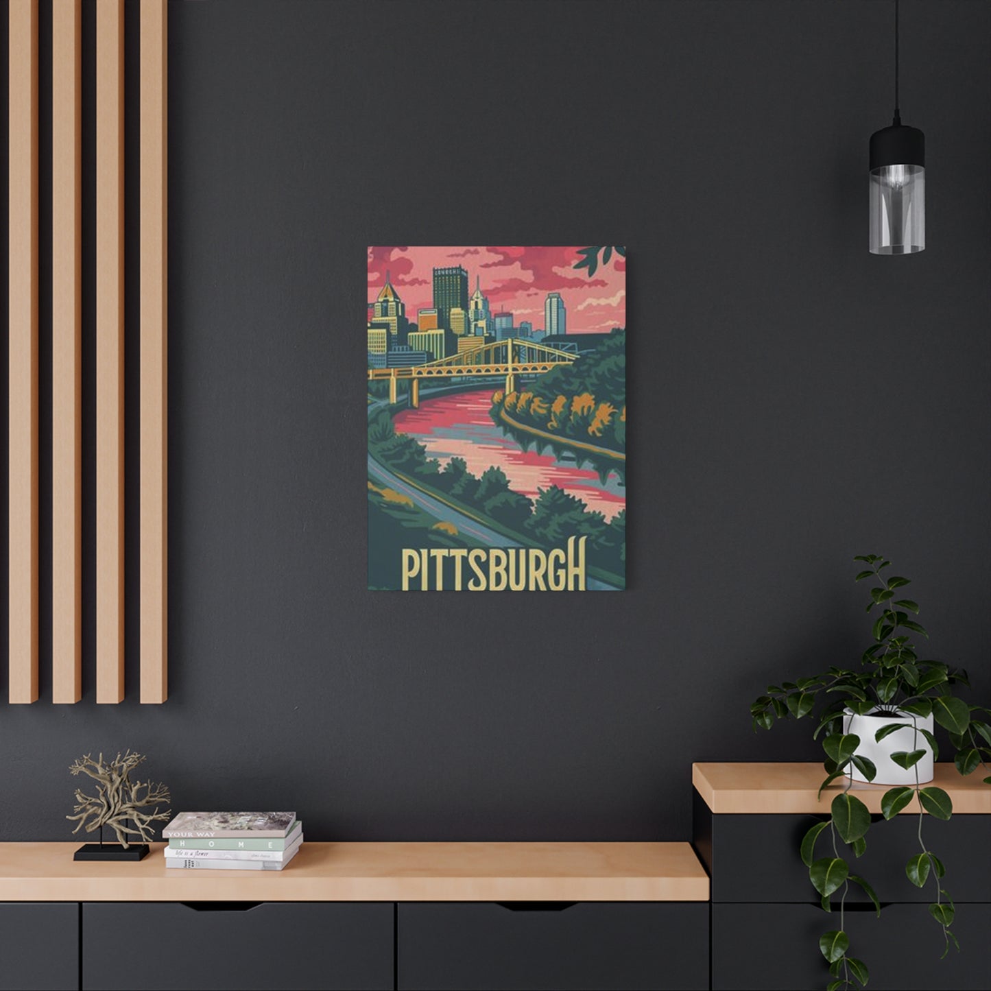 Pink Sky Pittsburgh Poster Wall Art & Canvas Prints