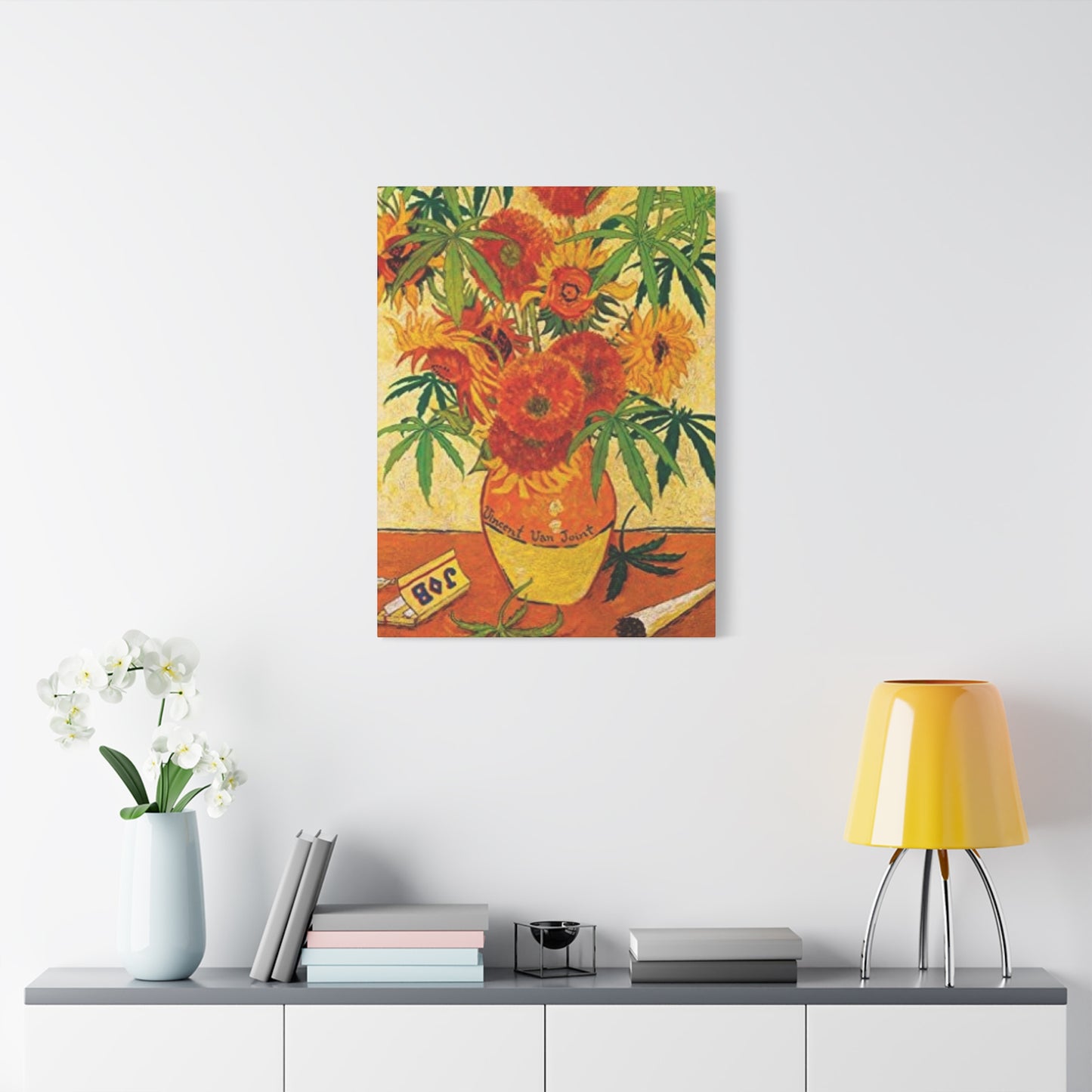 Vase And Joint Marijuana Wall Art & Canvas Prints