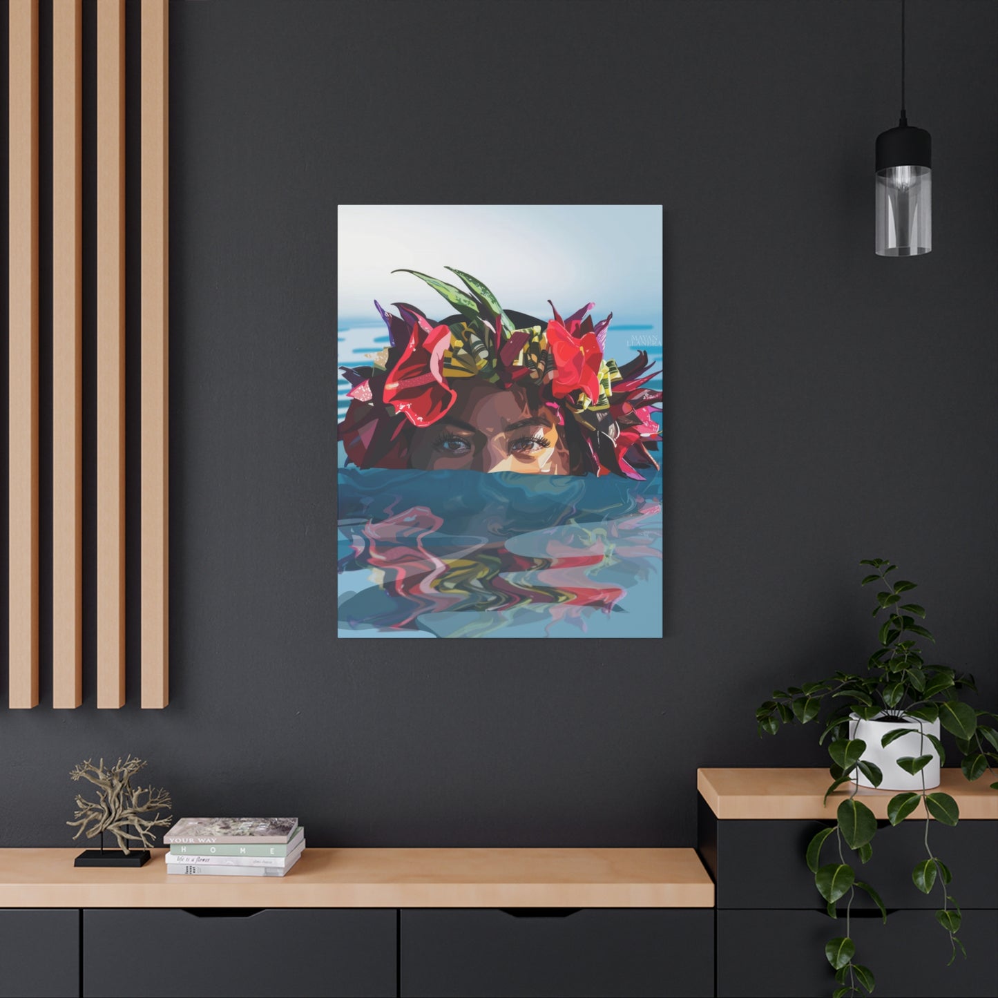 Hawaiian Girl Half Face Wall Art & Canvas Prints