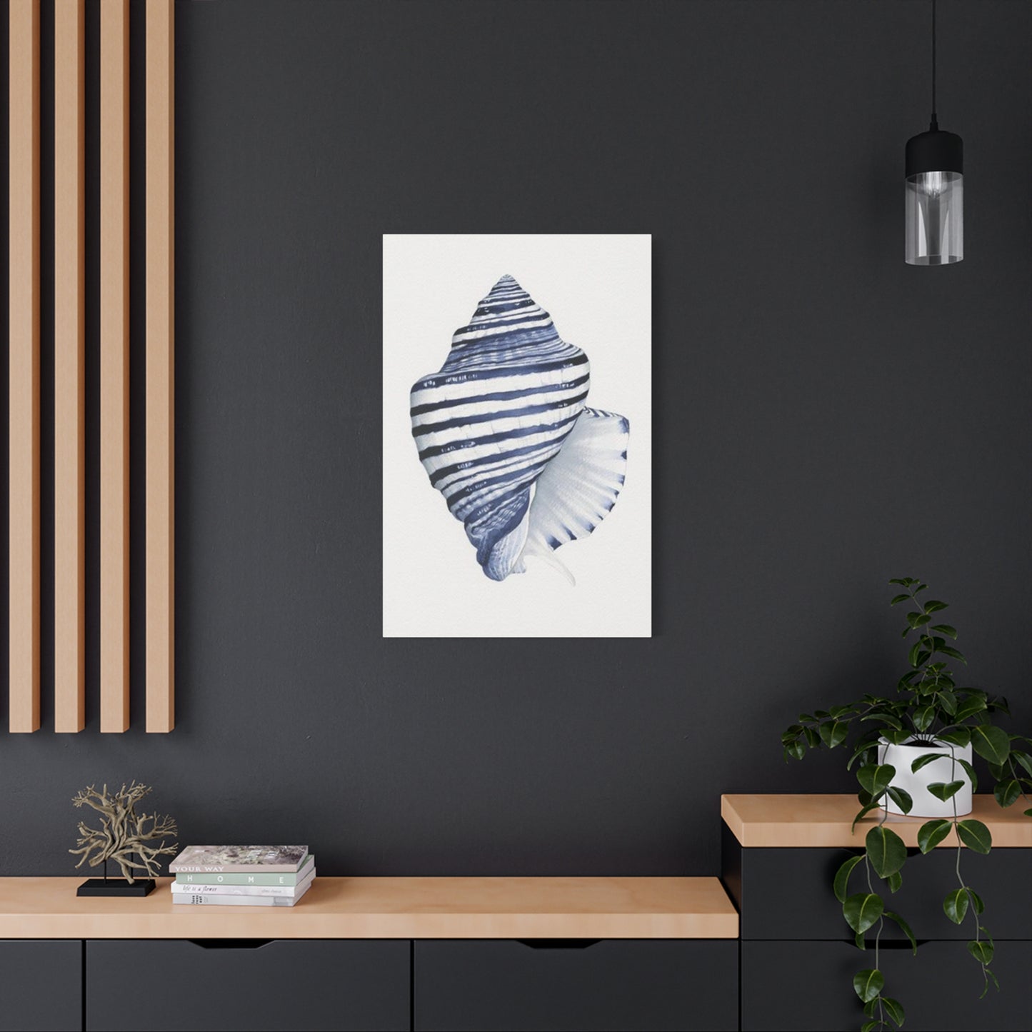Blue & White Shell Drawing Wall Art & Canvas Prints