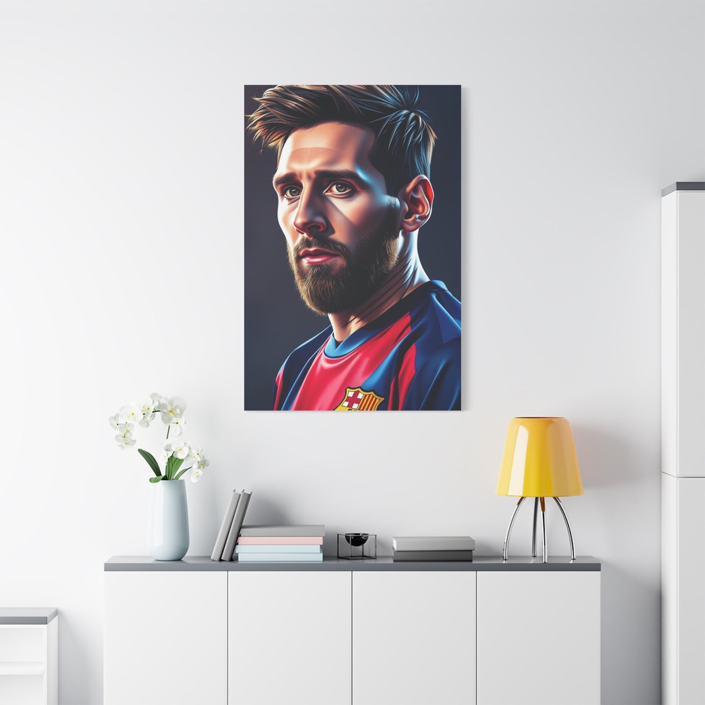 Lionel Messi Illustration Art Premium Canvas 17 Wall Art & Canvas Print