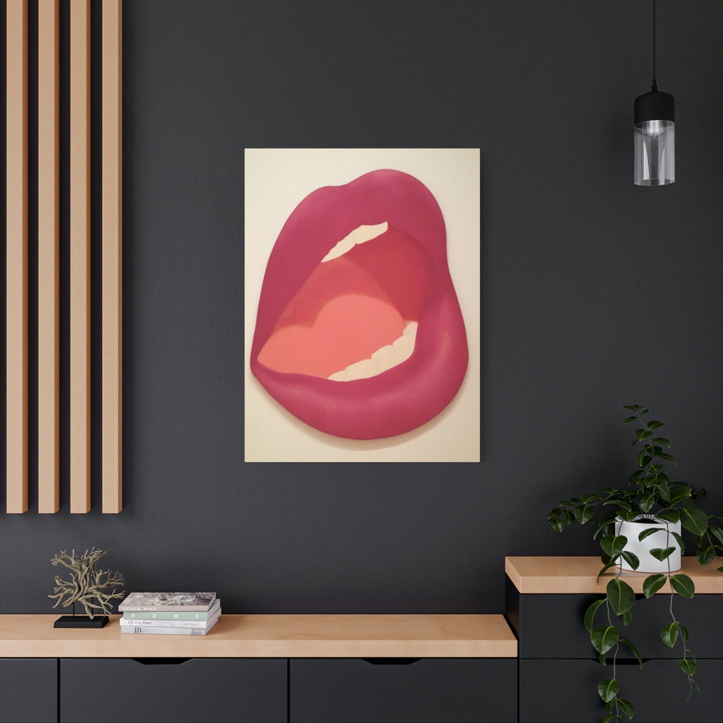 Red Lips Painting Wall Art & Canvas Prints