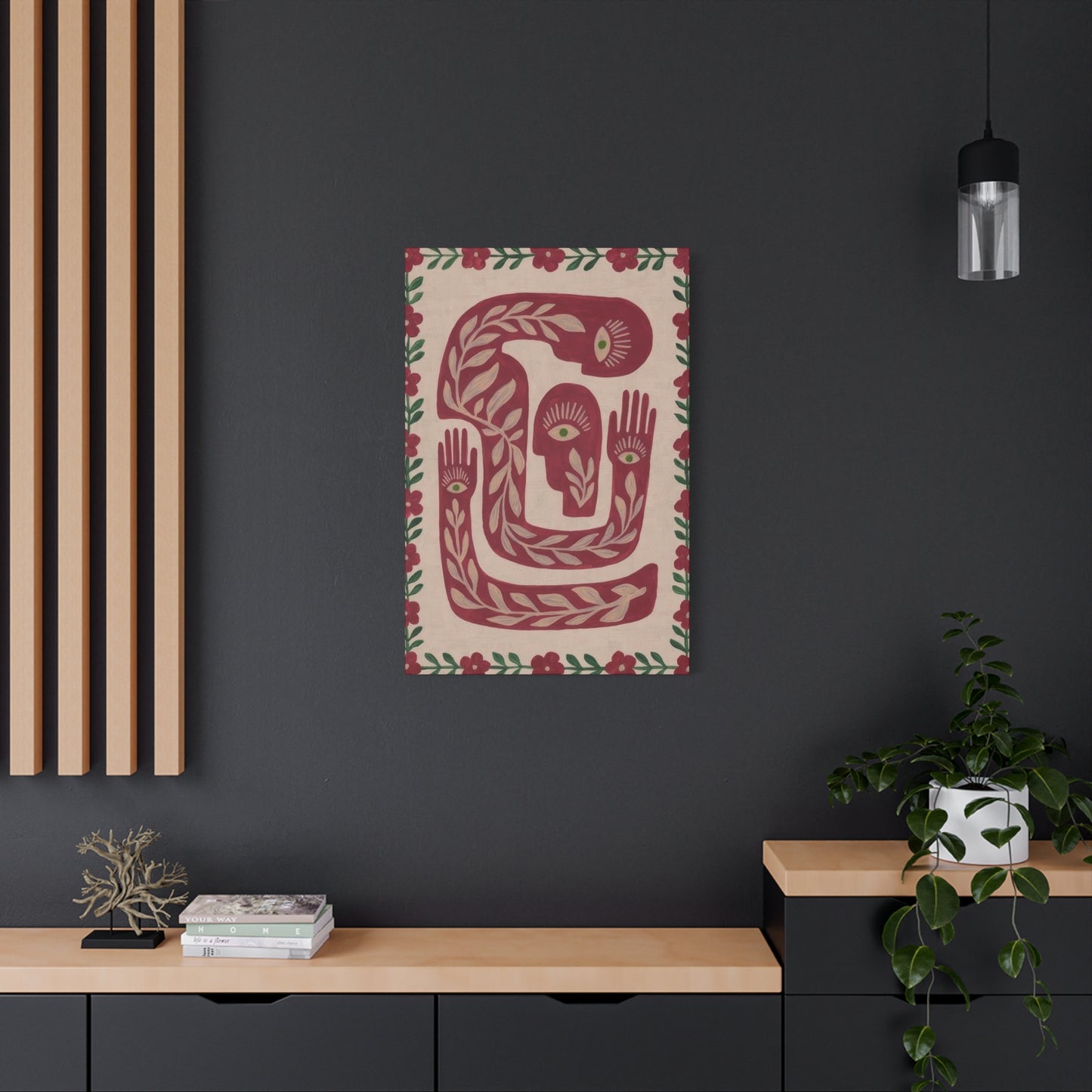 Simple Hands Eyes Flower Deco Wall Art & Canvas Prints