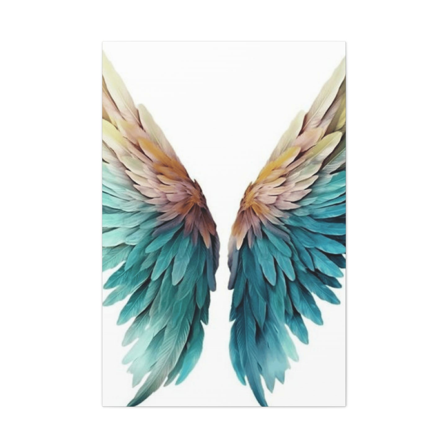 Blue and Golden Angel Wings Wall Art & Canvas Prints