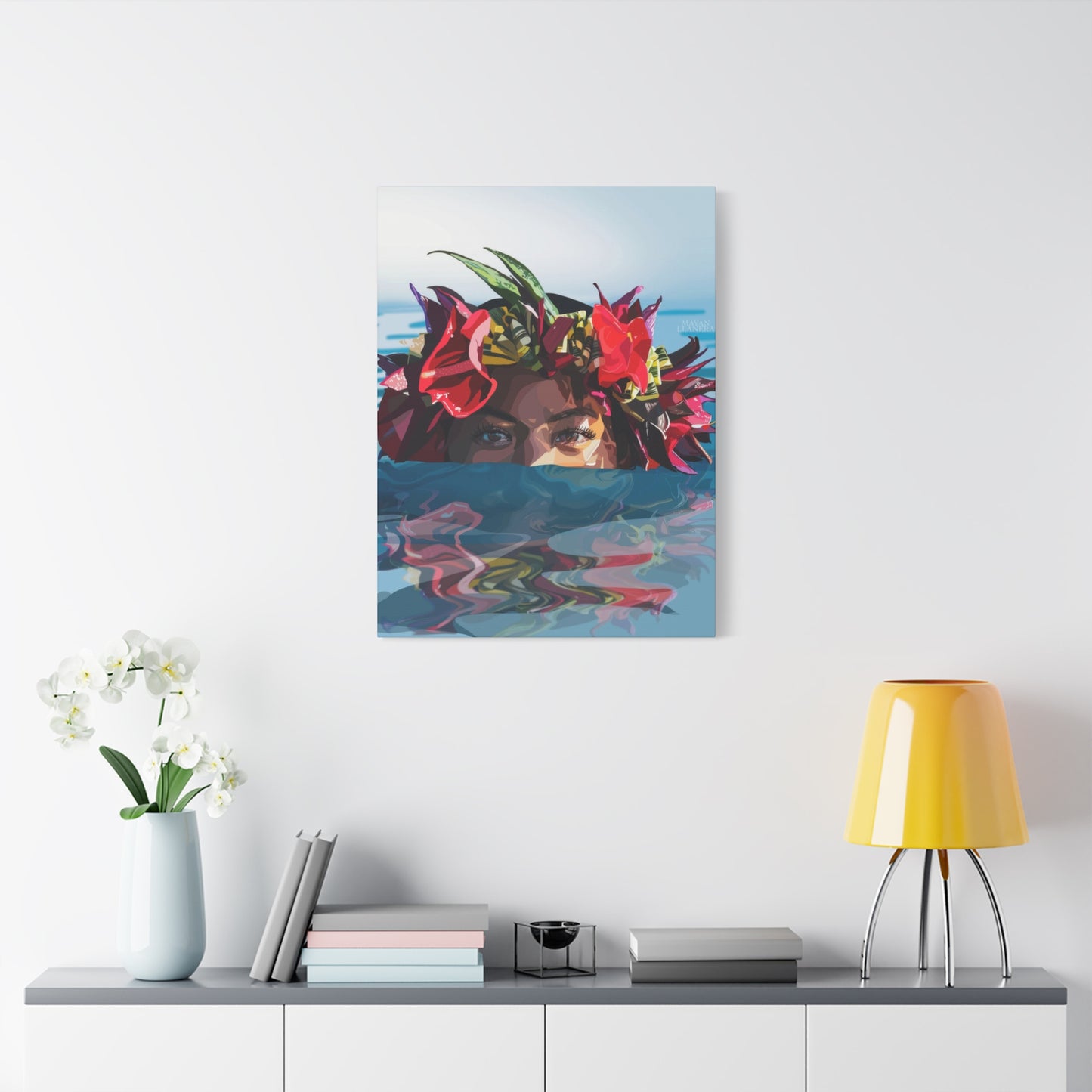 Hawaiian Girl Half Face Wall Art & Canvas Prints