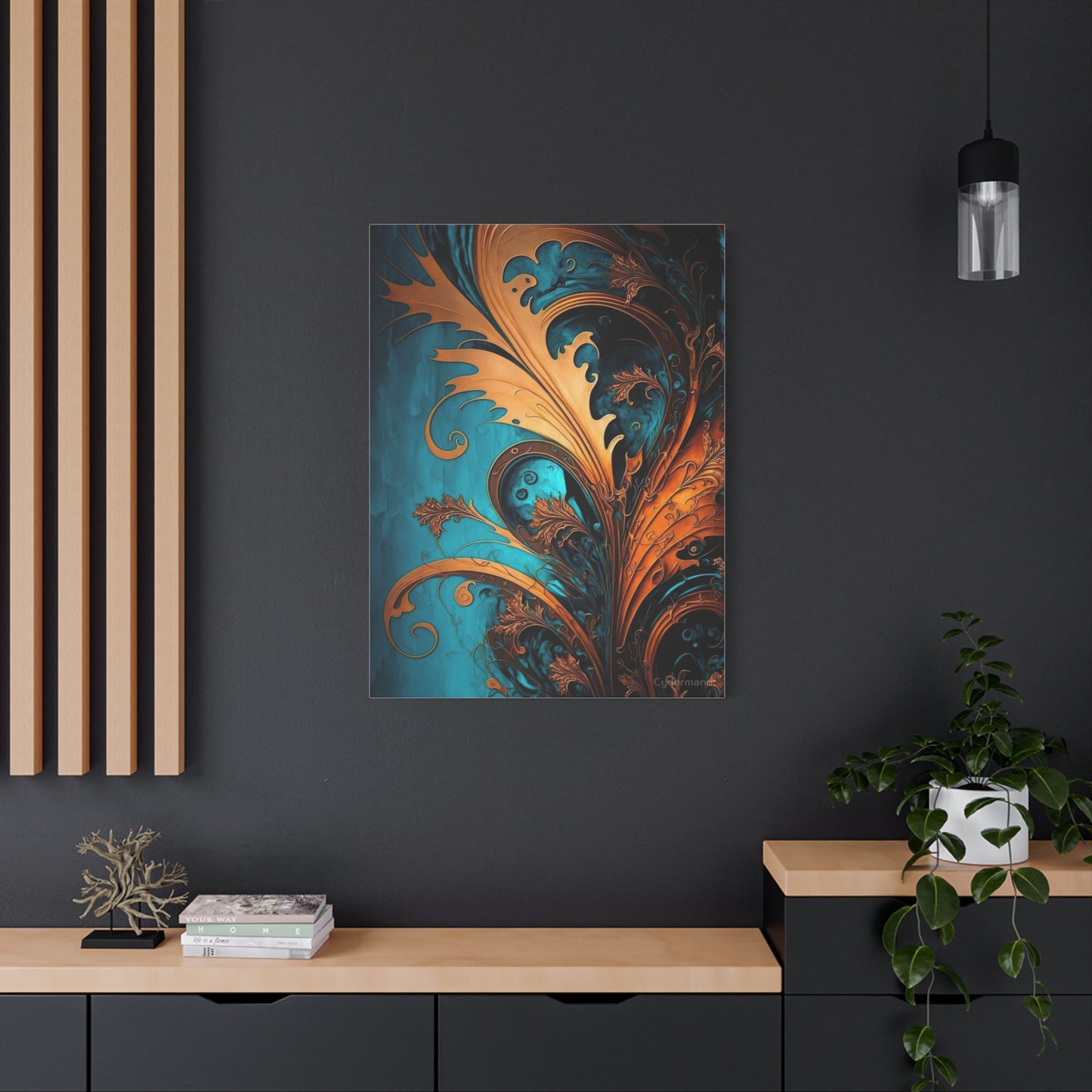 Teal and Gold Harmony Wall Art & Canvas Prints