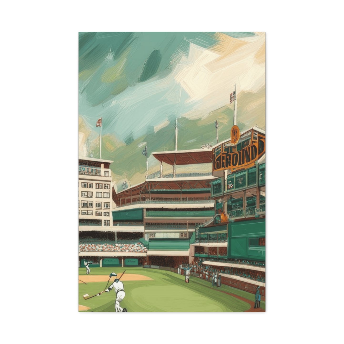 Baseball Game Painting Wall Art & Canvas Prints