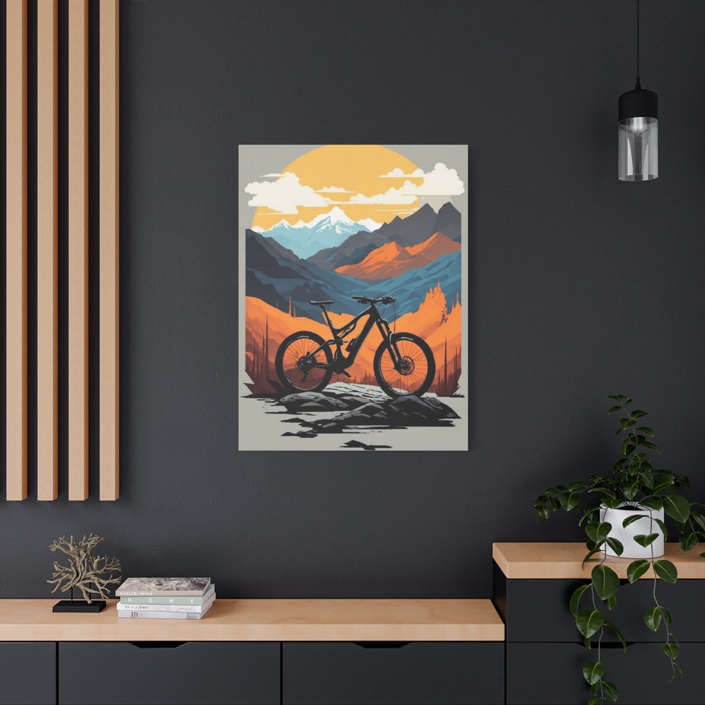 Bicycle in Sunset Painting Wall Art & Canvas Prints