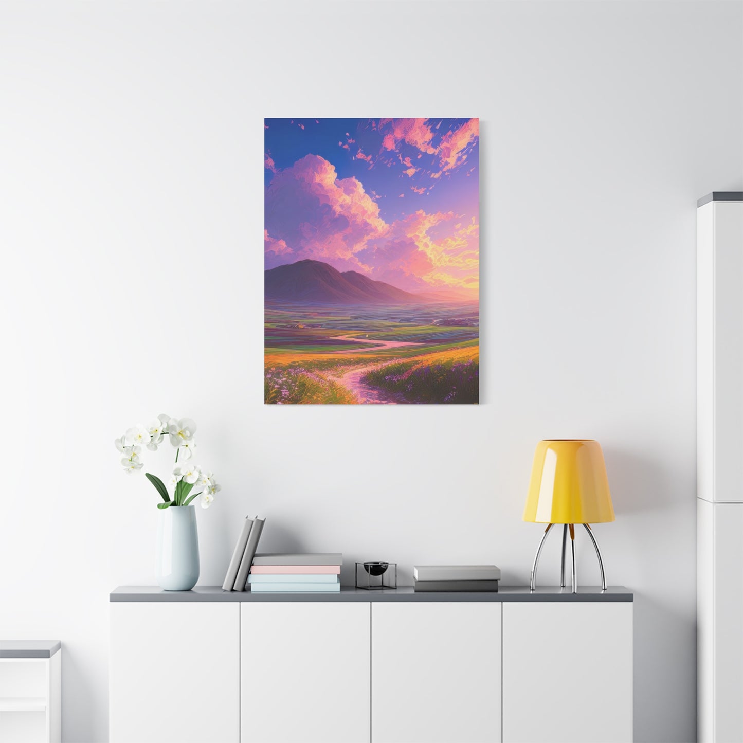Blue Violet Sky Meadow Vibrant Wall Art & Canvas Prints