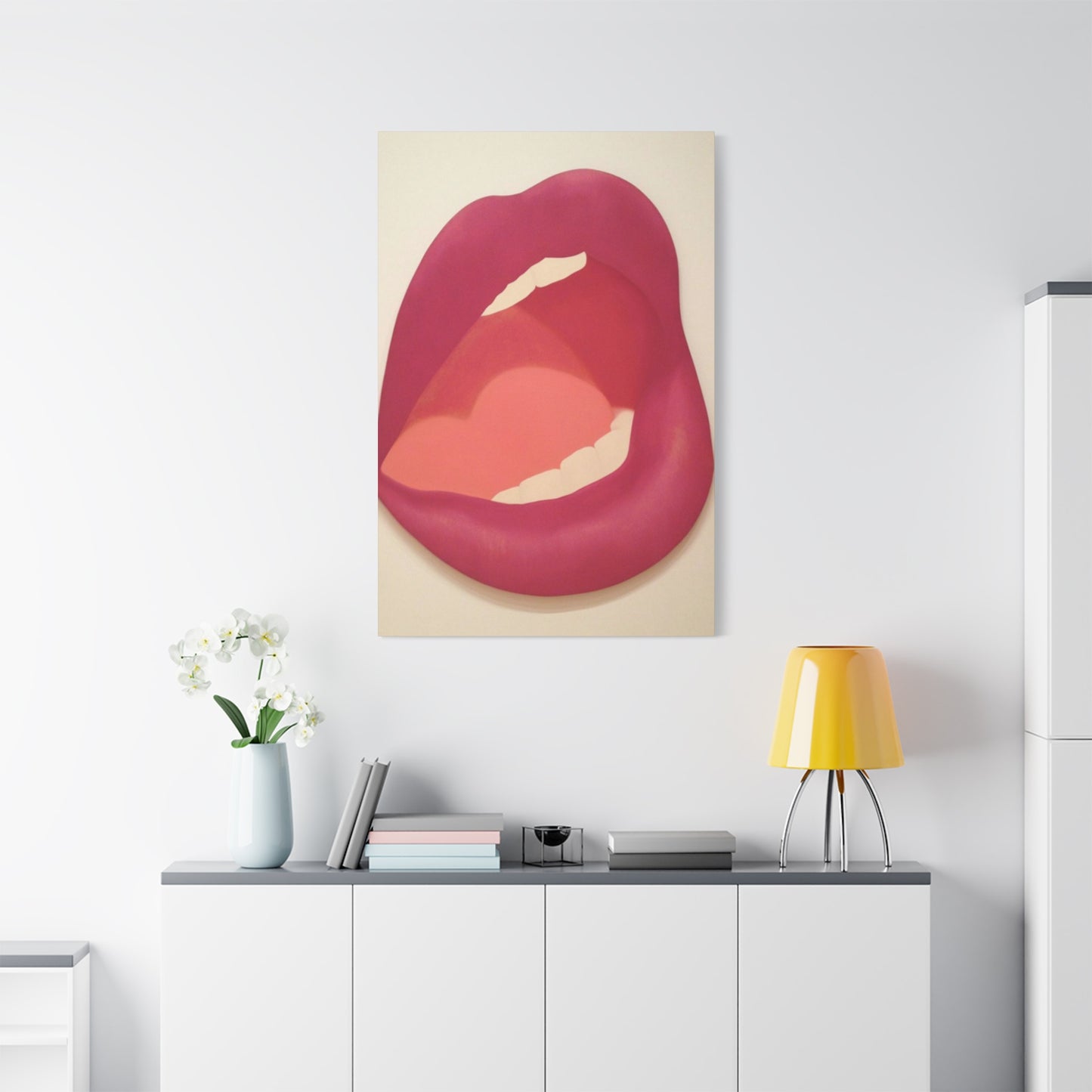 Red Lips Painting Wall Art & Canvas Prints