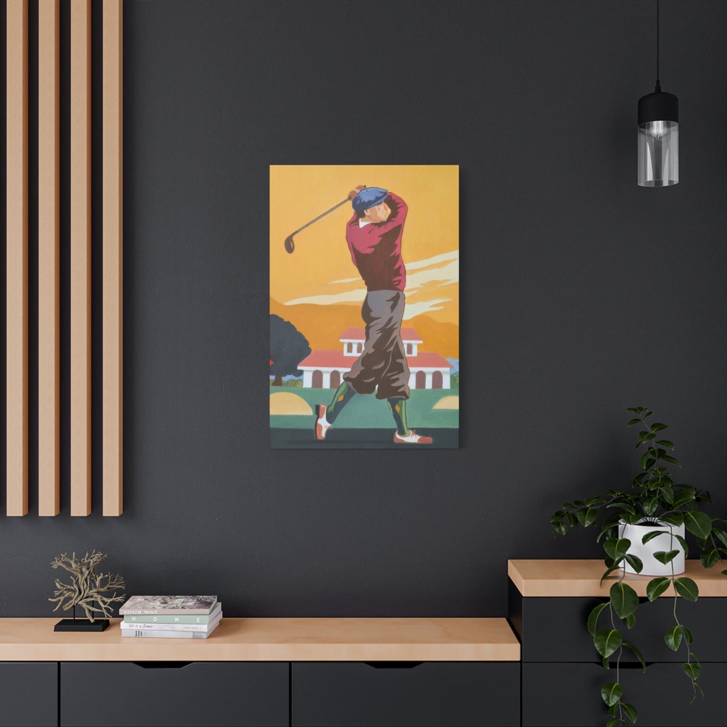 Golf Shot Green Orange Wall Art & Canvas Prints