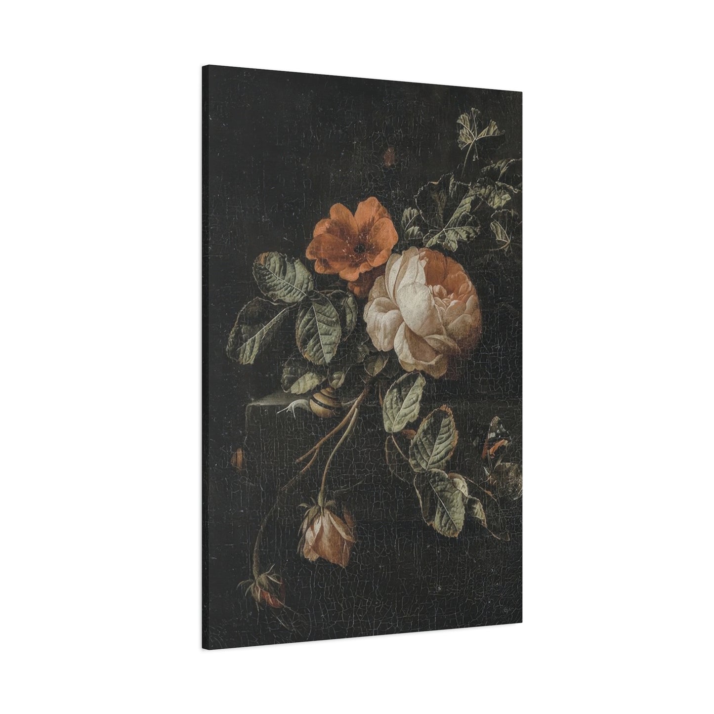 White Red Flower Dark Academia Wall Art & Canvas Prints