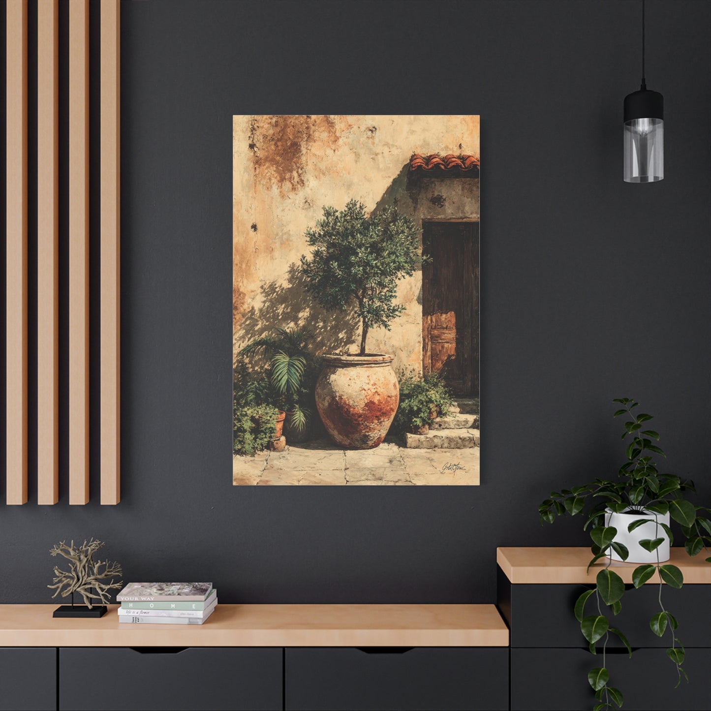 Mediterranean Olive Tree Entrance Wall Art & Canvas Print