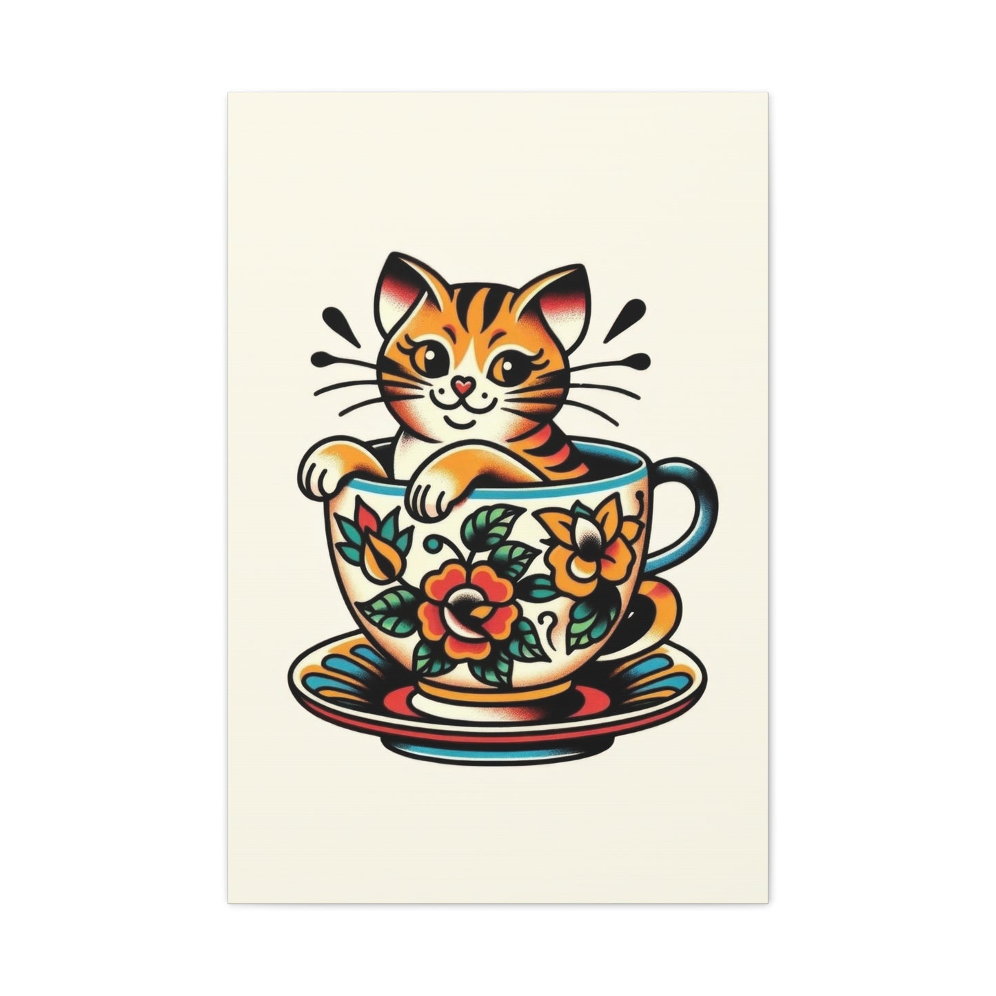 Cozy Cat in a Cup Wall Art & Canvas Prints