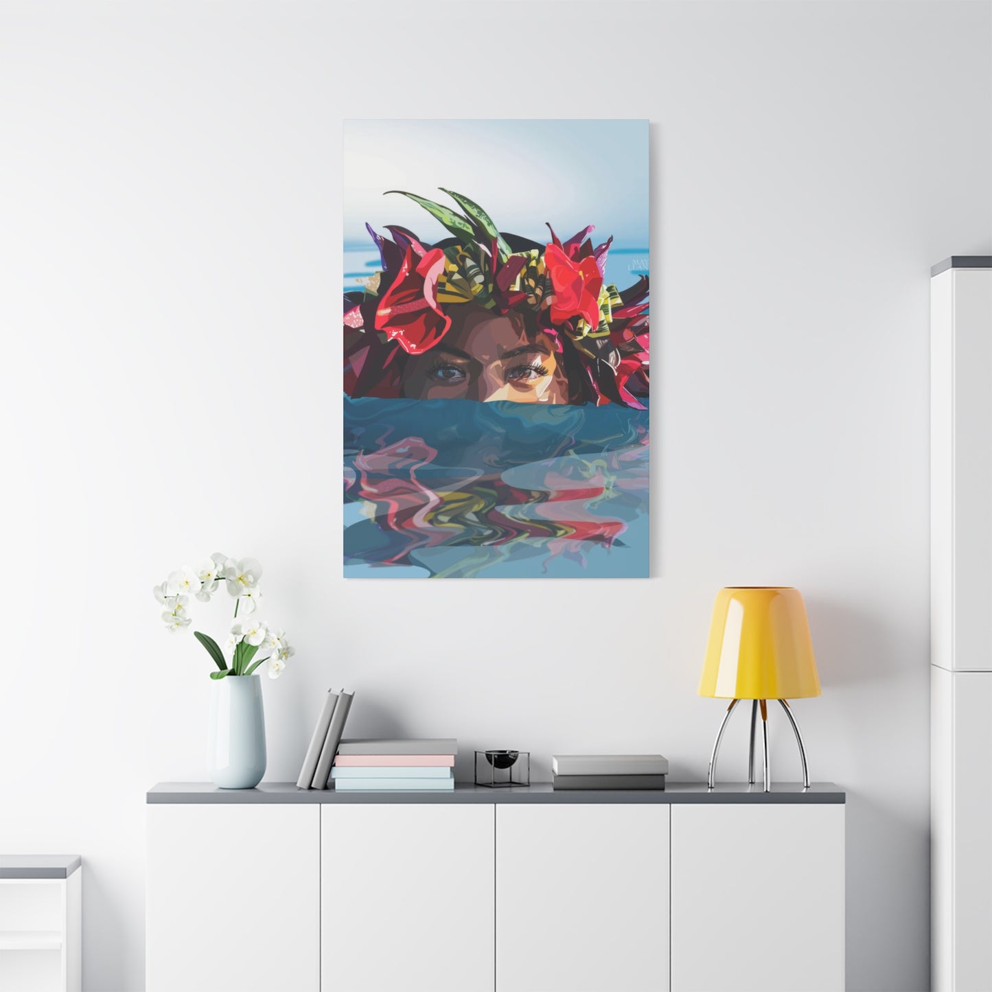 Hawaiian Girl Half Face Wall Art & Canvas Prints