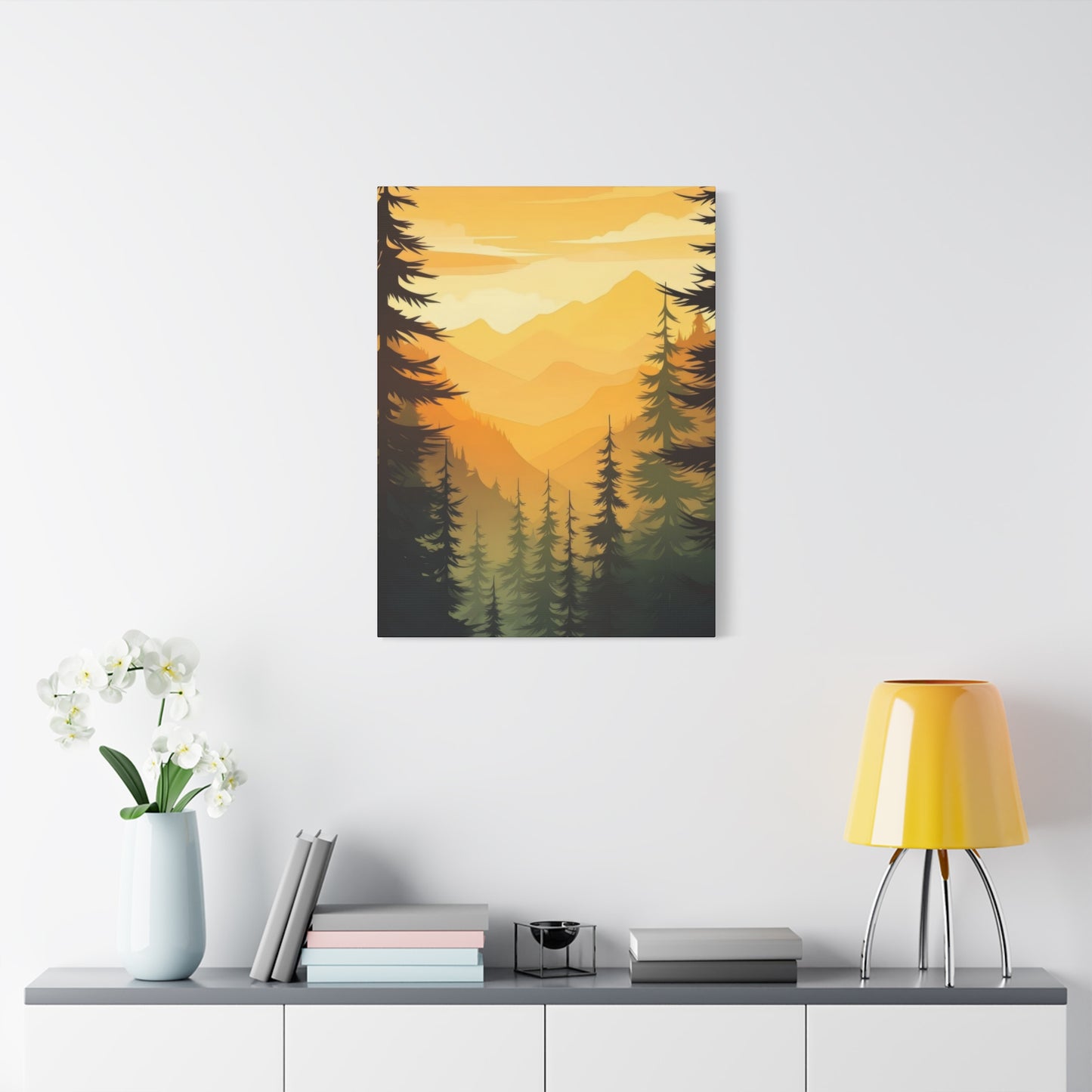 Sunset In Forest Wall Art & Canvas Prints