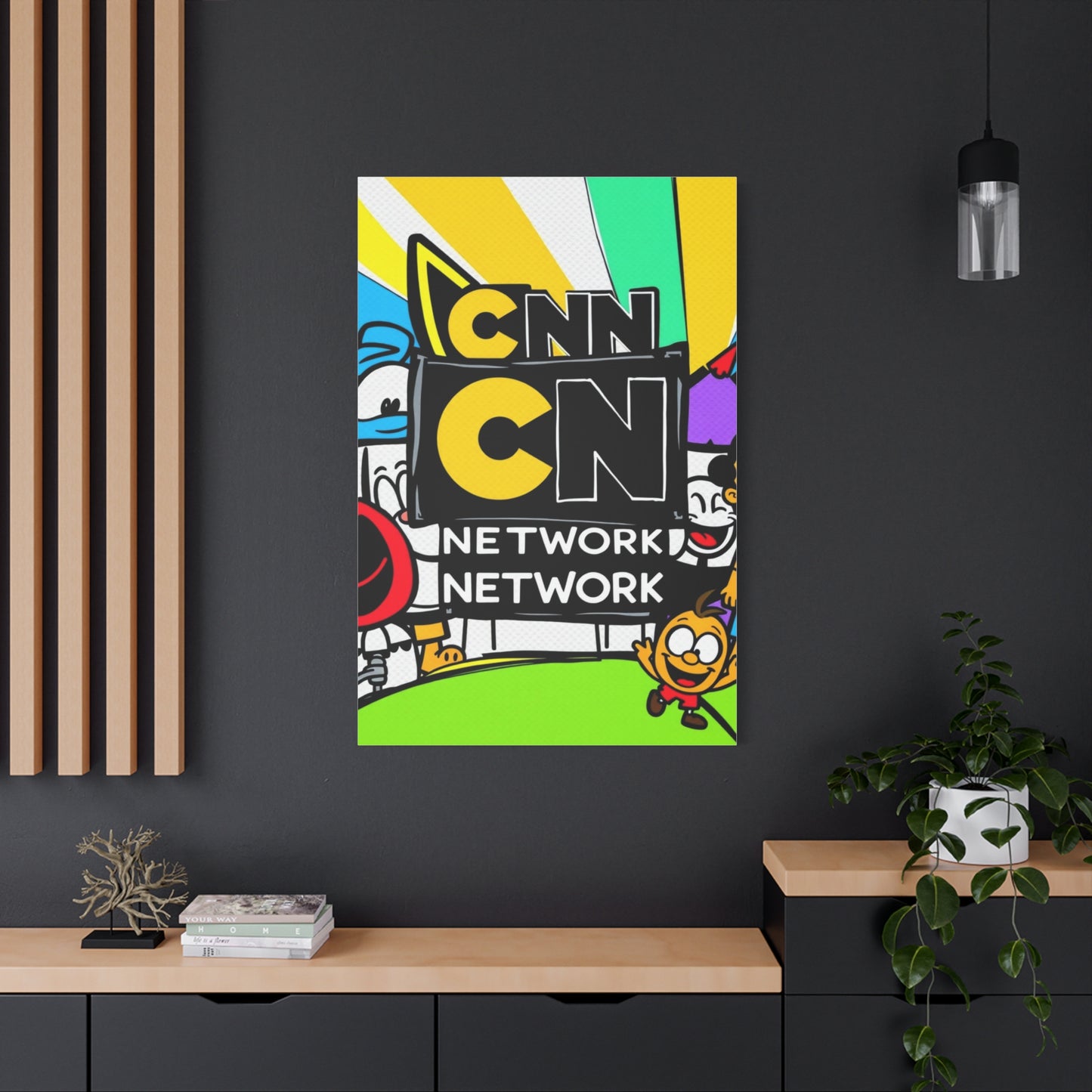 Chic Cartoon Mosaic Canvas Wall Art & Canvas Print