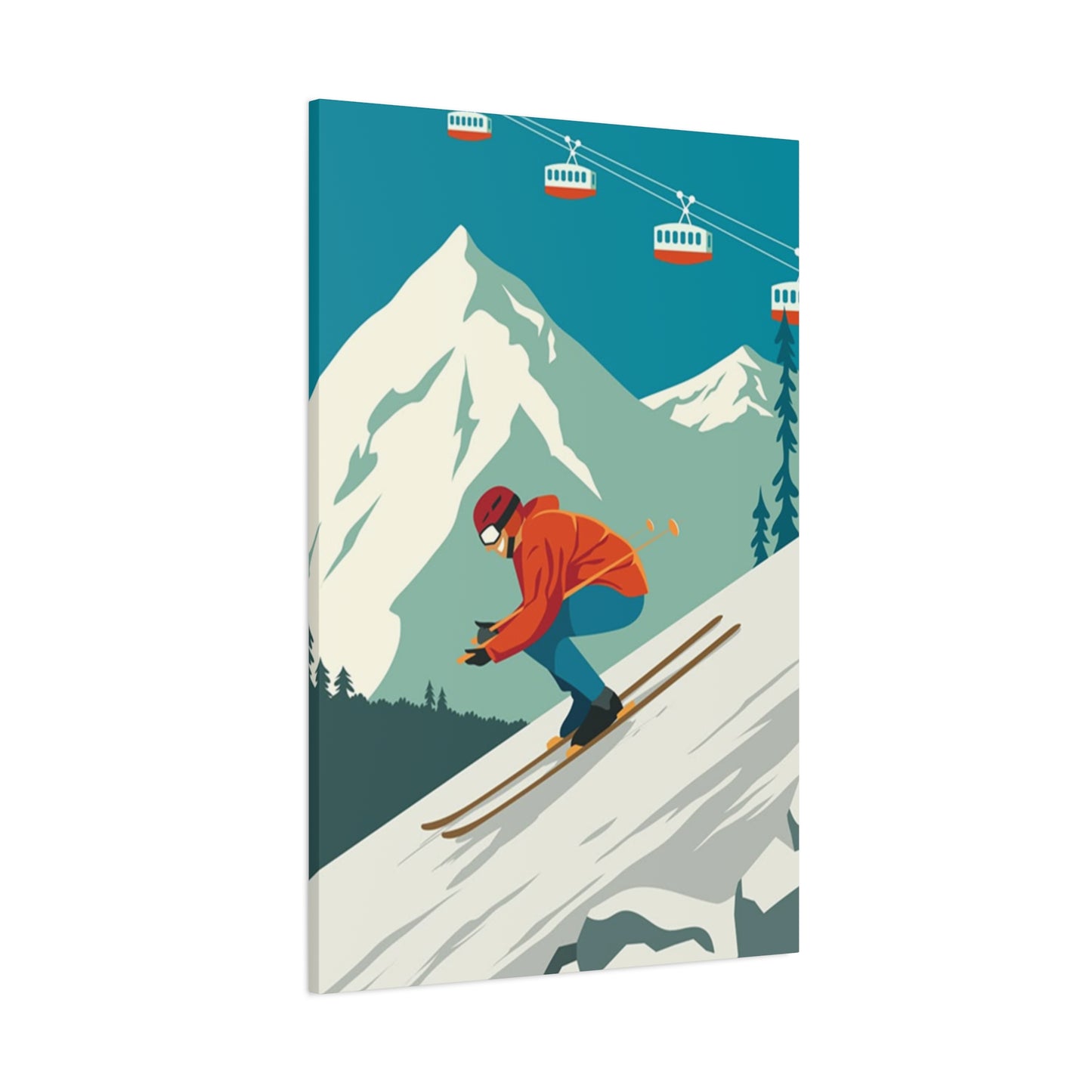 Skiing Poster Wall Art & Canvas Prints
