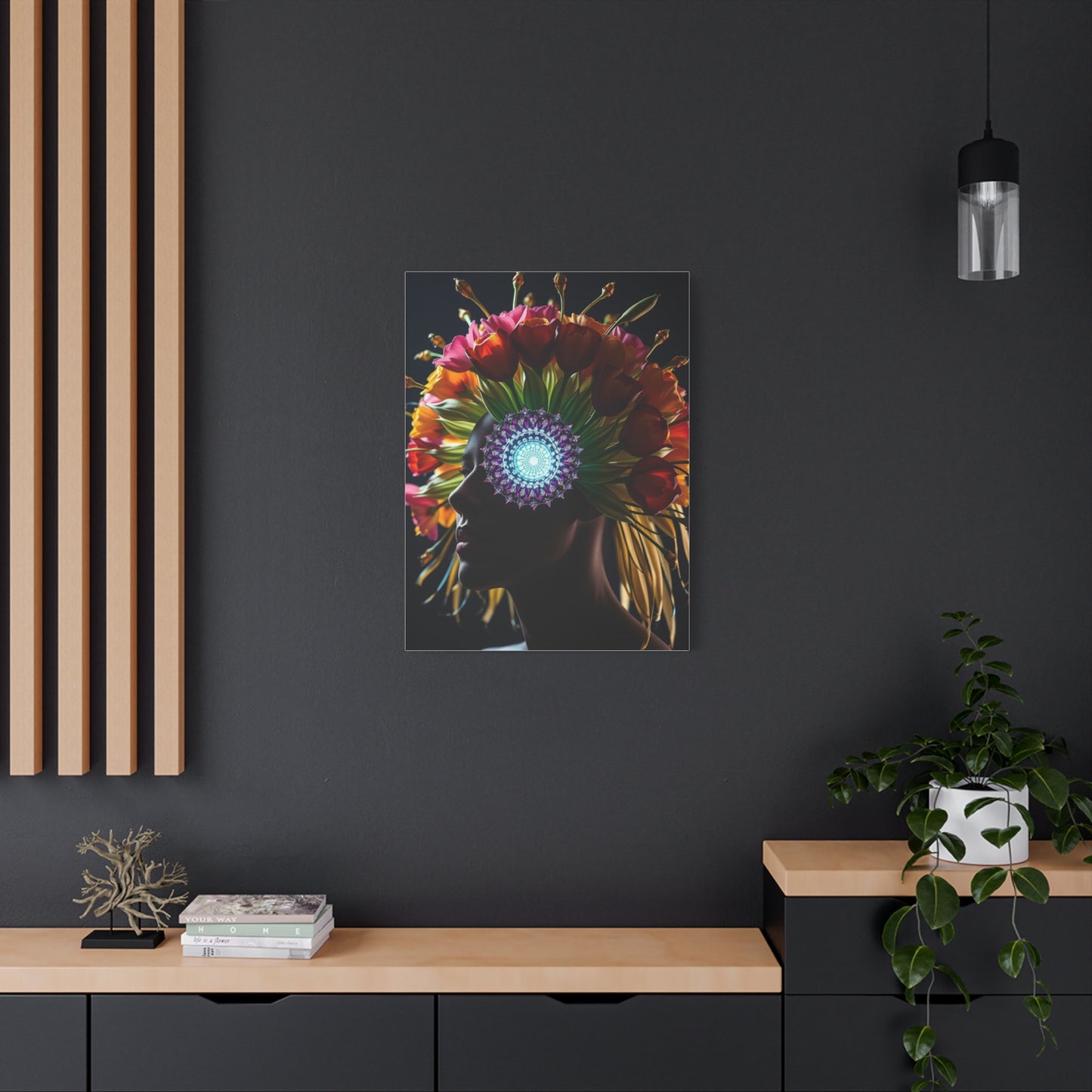 Opulent Bloom Silhouette Wall Art & Canvas Print
