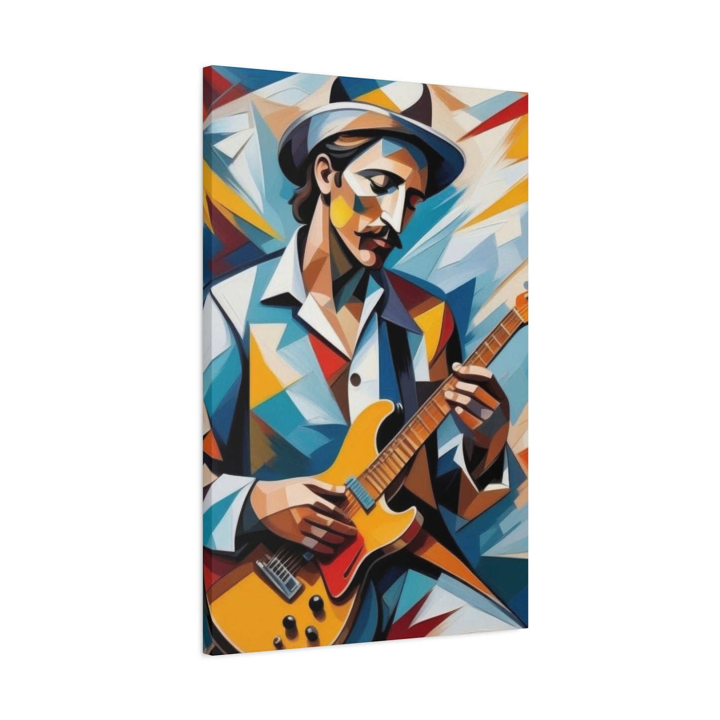 Man Playing Guitar Cubism Wall Art & Canvas Prints