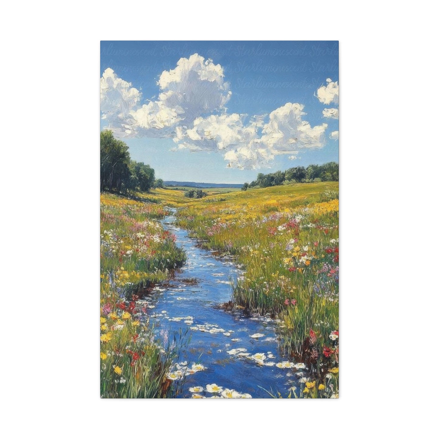 Blue Water Green Fields Colorful Wall Art & Canvas Prints
