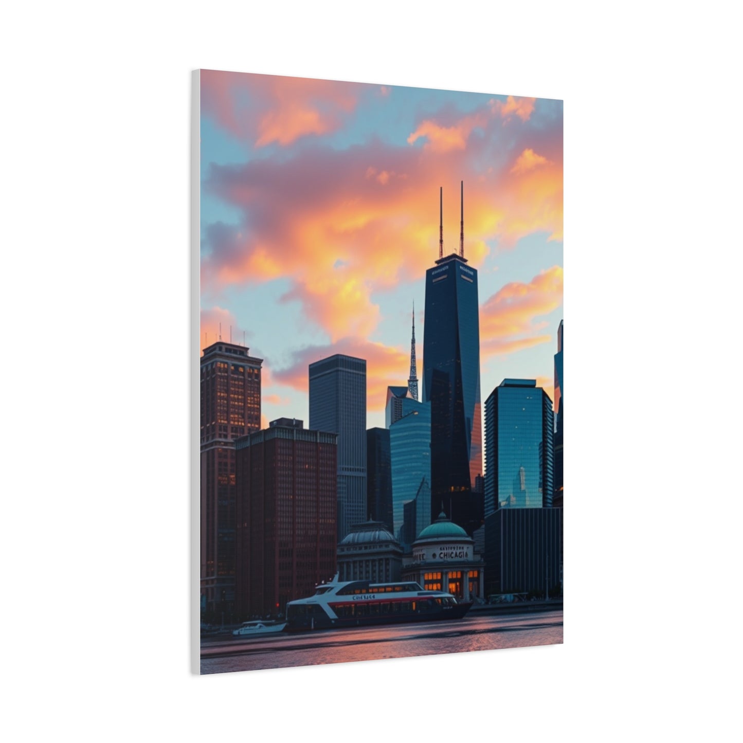 Chicago Skylines Art Canvas Art 3 Wall Art & Canvas Print