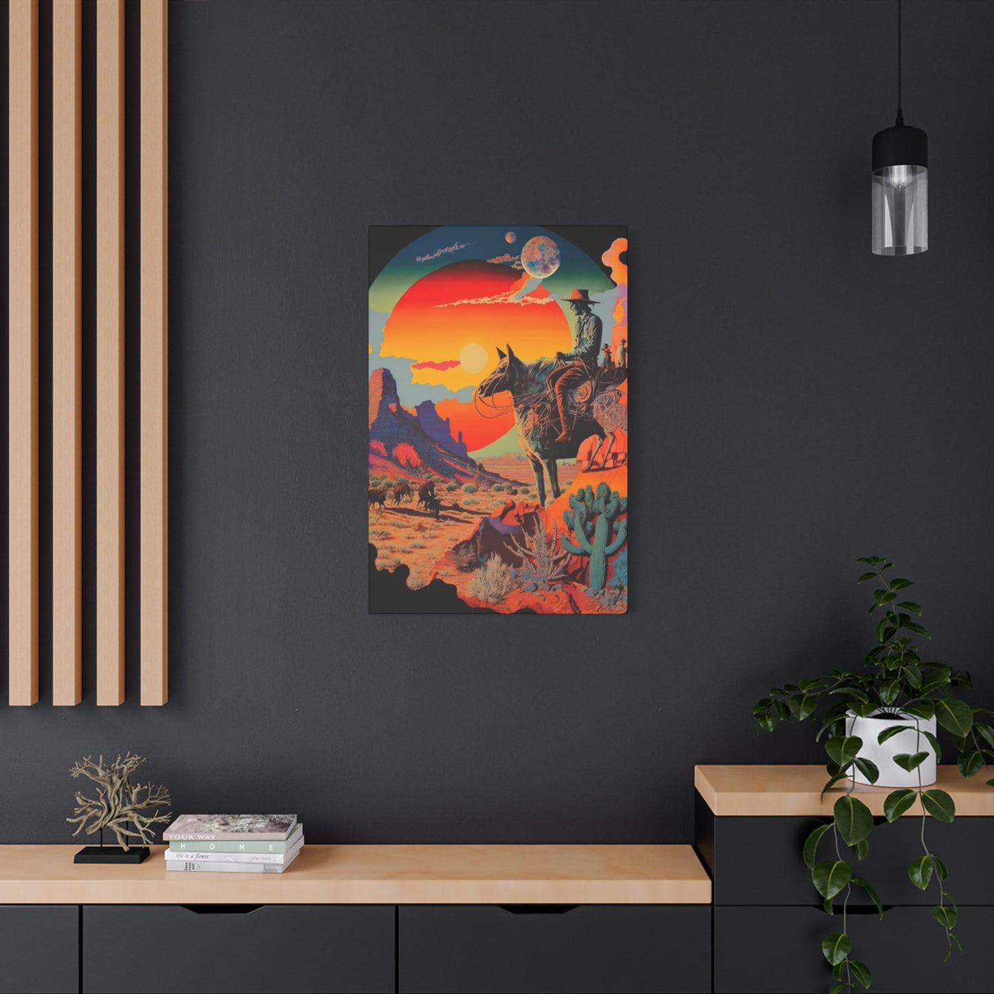 Cowboy In Grand Canyon Of Arizona Wall Art & Canvas Prints